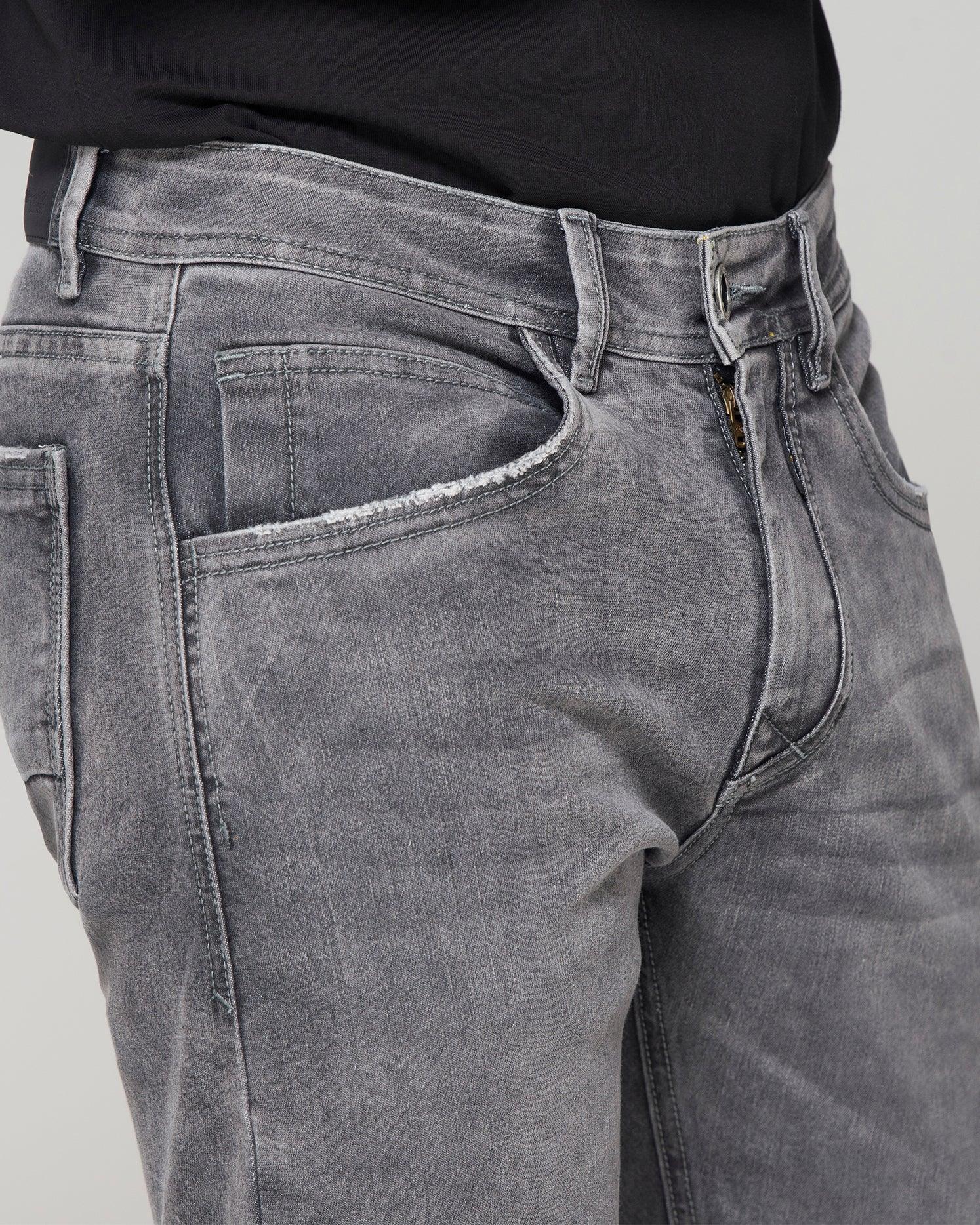 Jean Slim Color Gris Medio Marca Rappaz