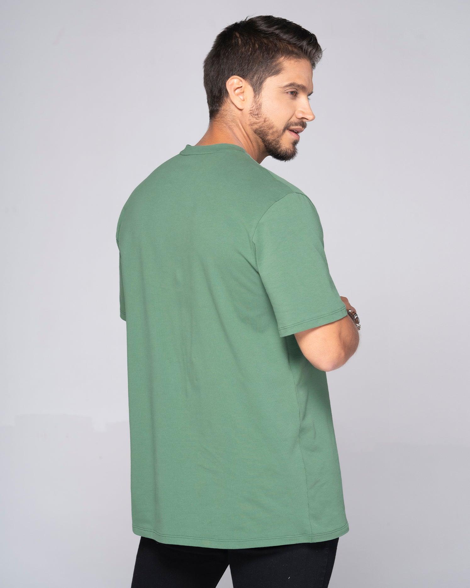 Camiseta Slim Color Vainilla Y Verde Oliva Marca Rappaz