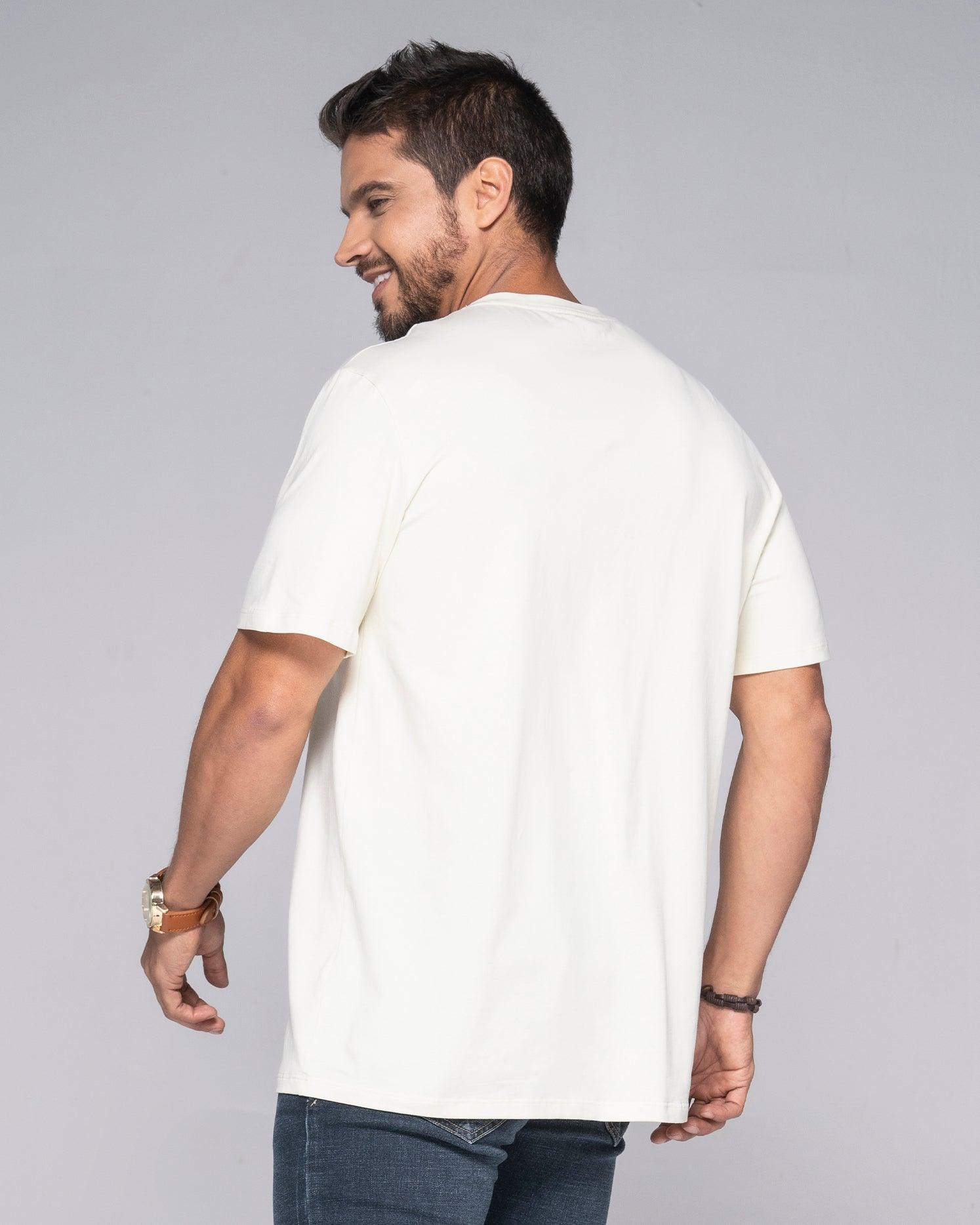 Camiseta Slim Color Vainilla Y Verde Oliva Marca Rappaz