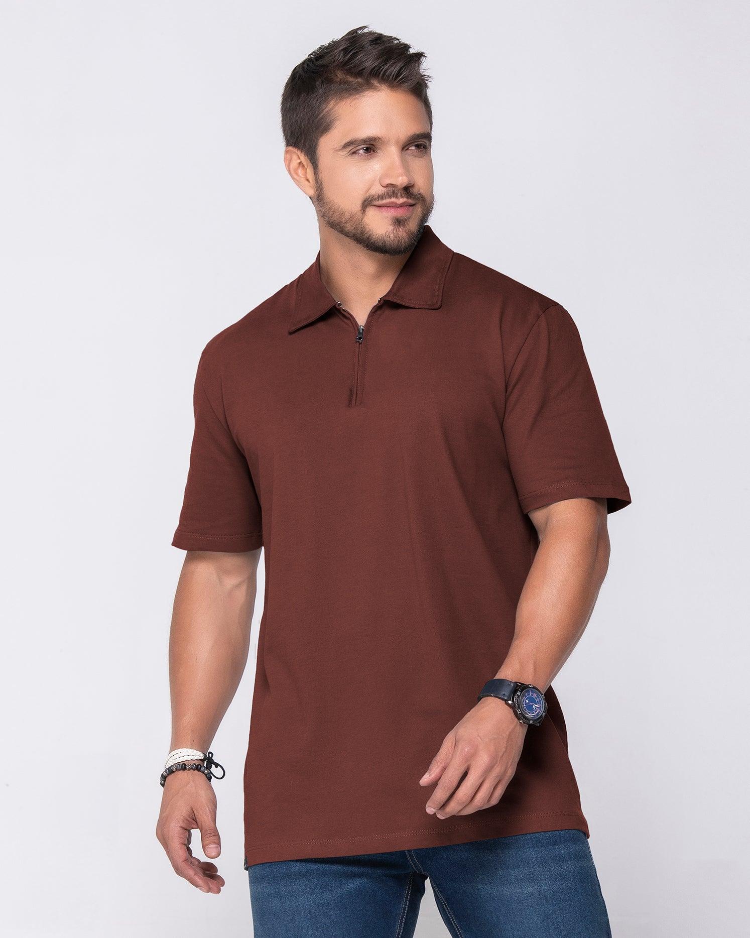 Camiseta Polo Beige, Negro, Gris Medio Y Terracota Marca Rappaz