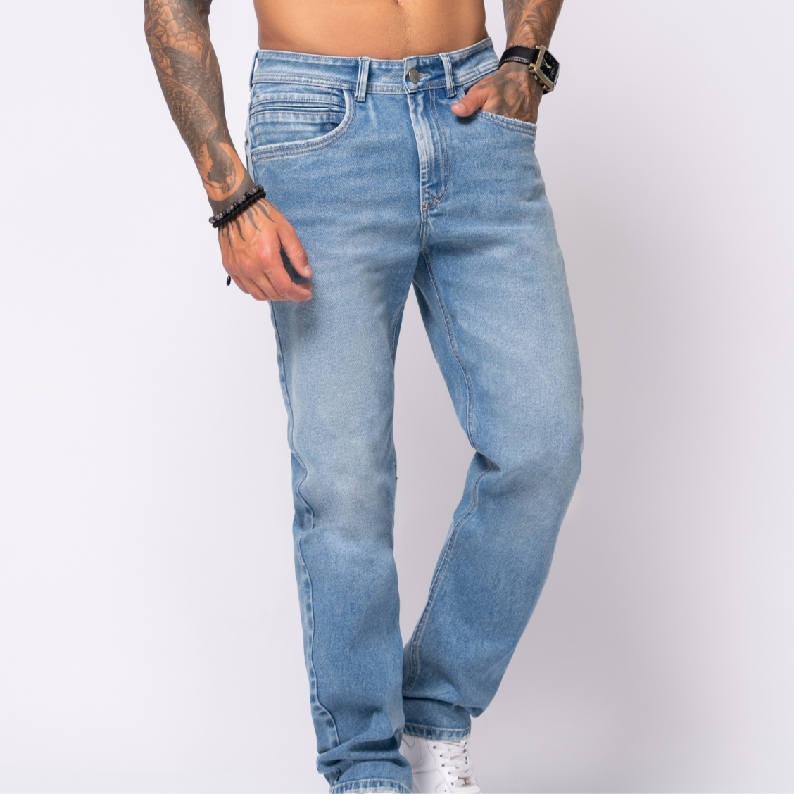 Jean Regular con Desgaste 5 Bolsillos Marca Rappaz