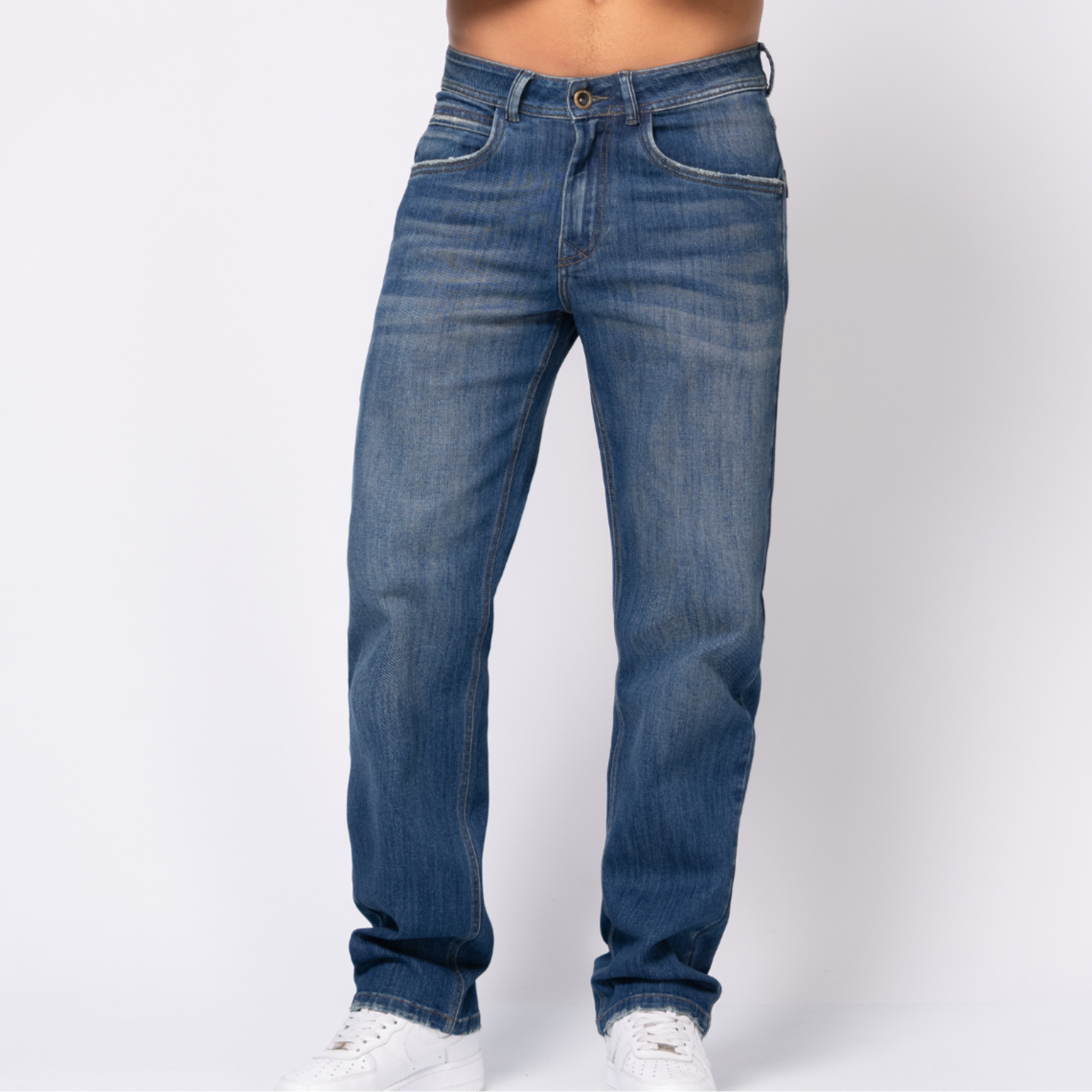 Jean Regular Desgaste Efecto Bigote Marca Rappaz