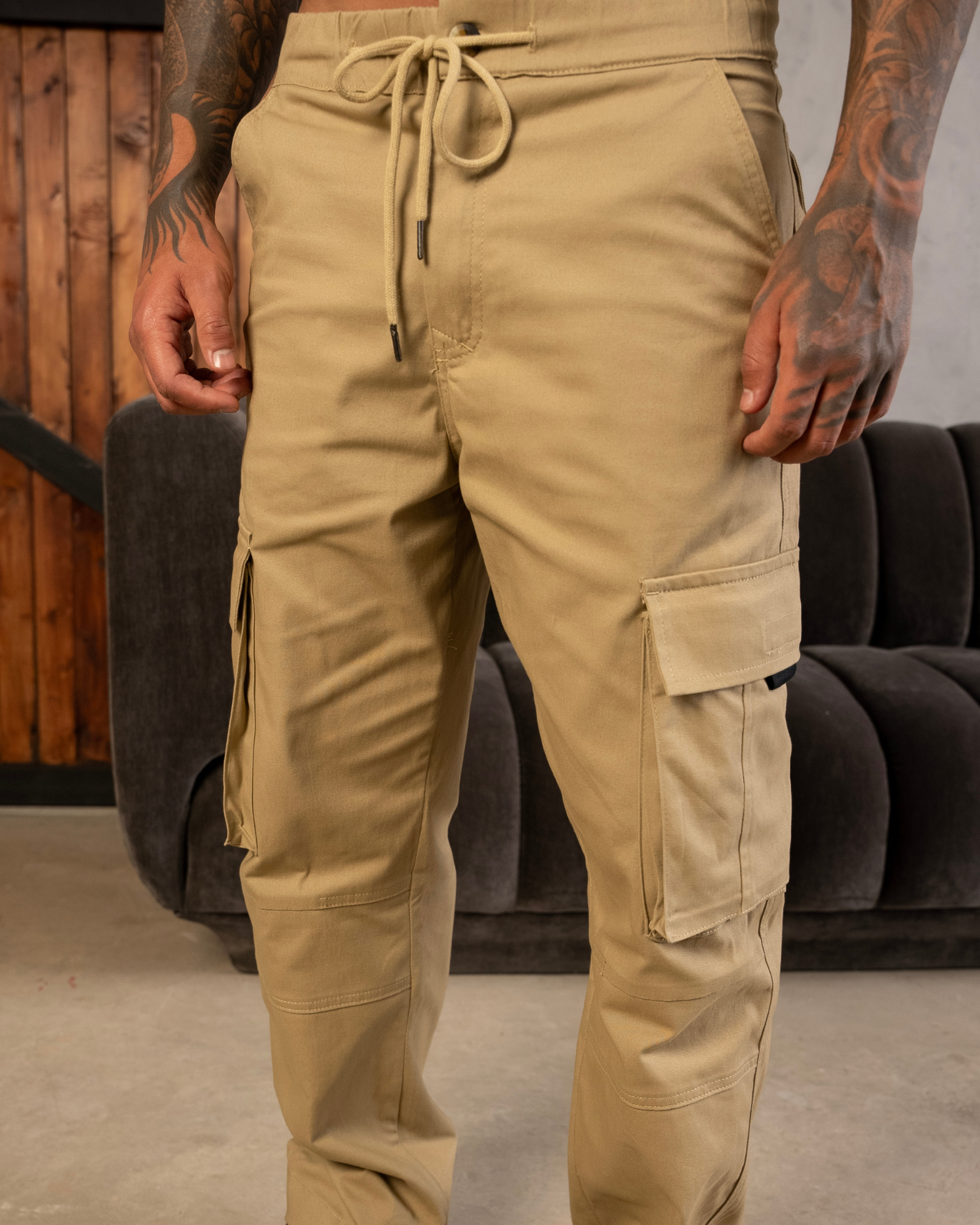 Pantalón Tipo Cargo Relaxed Fit Pretina con Cordón Marca Rappaz