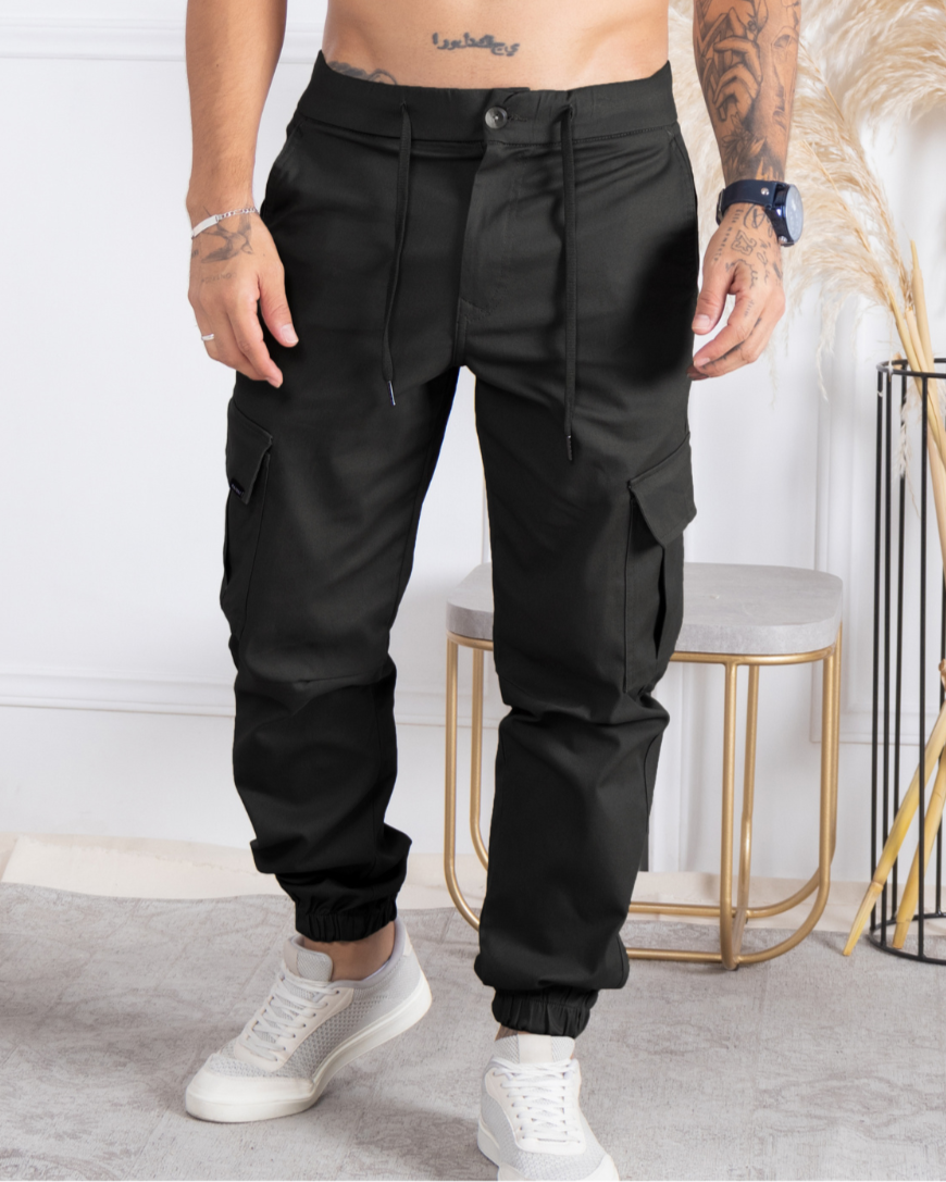 Jogger Tipo Cargo Bolsillos Posteriores Invisibles Pretina Con Cordón Marca Rappaz
