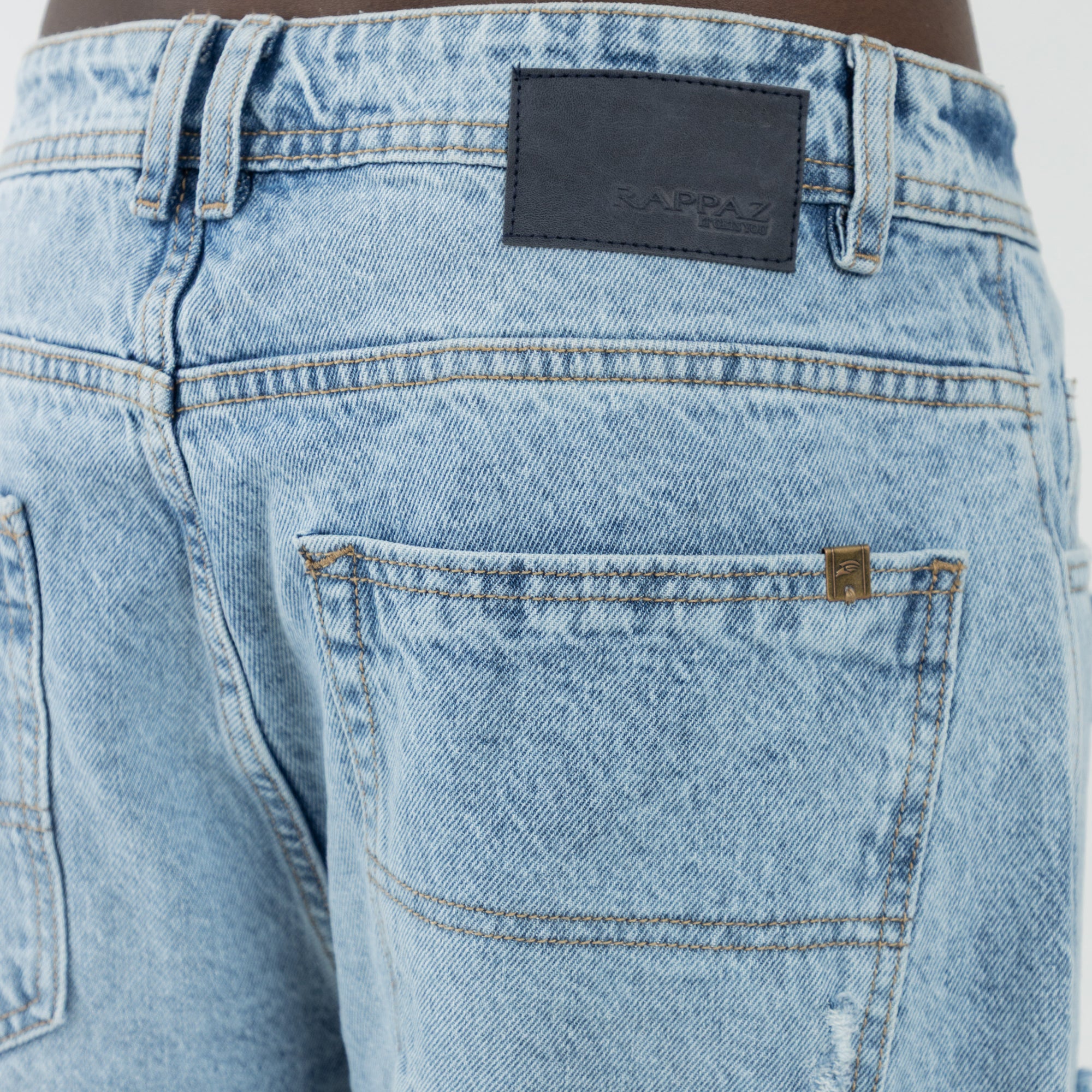 Light Blue Distressed Relaxed Jean
