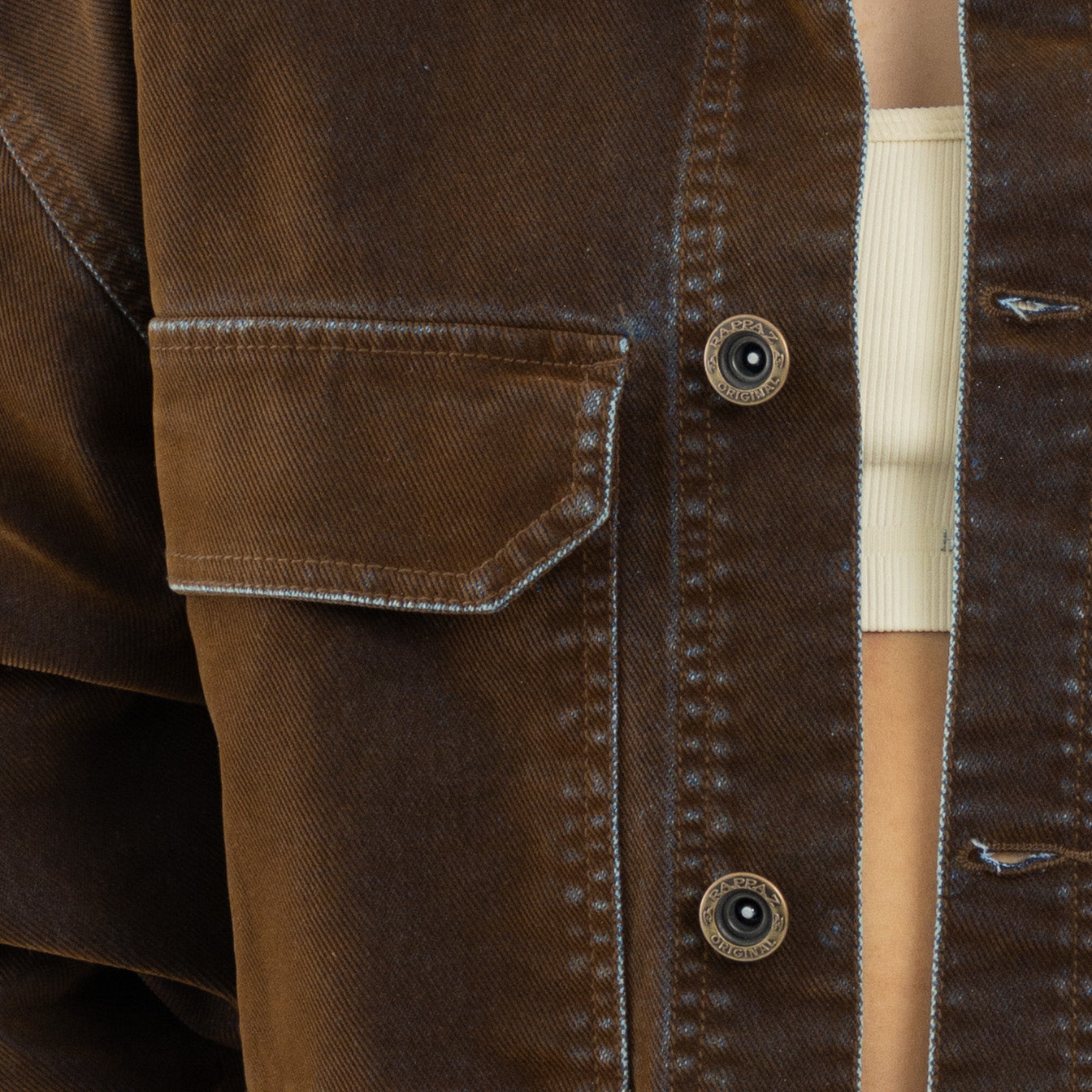 Corduroy Denim Overshirt Coffee WOMAN