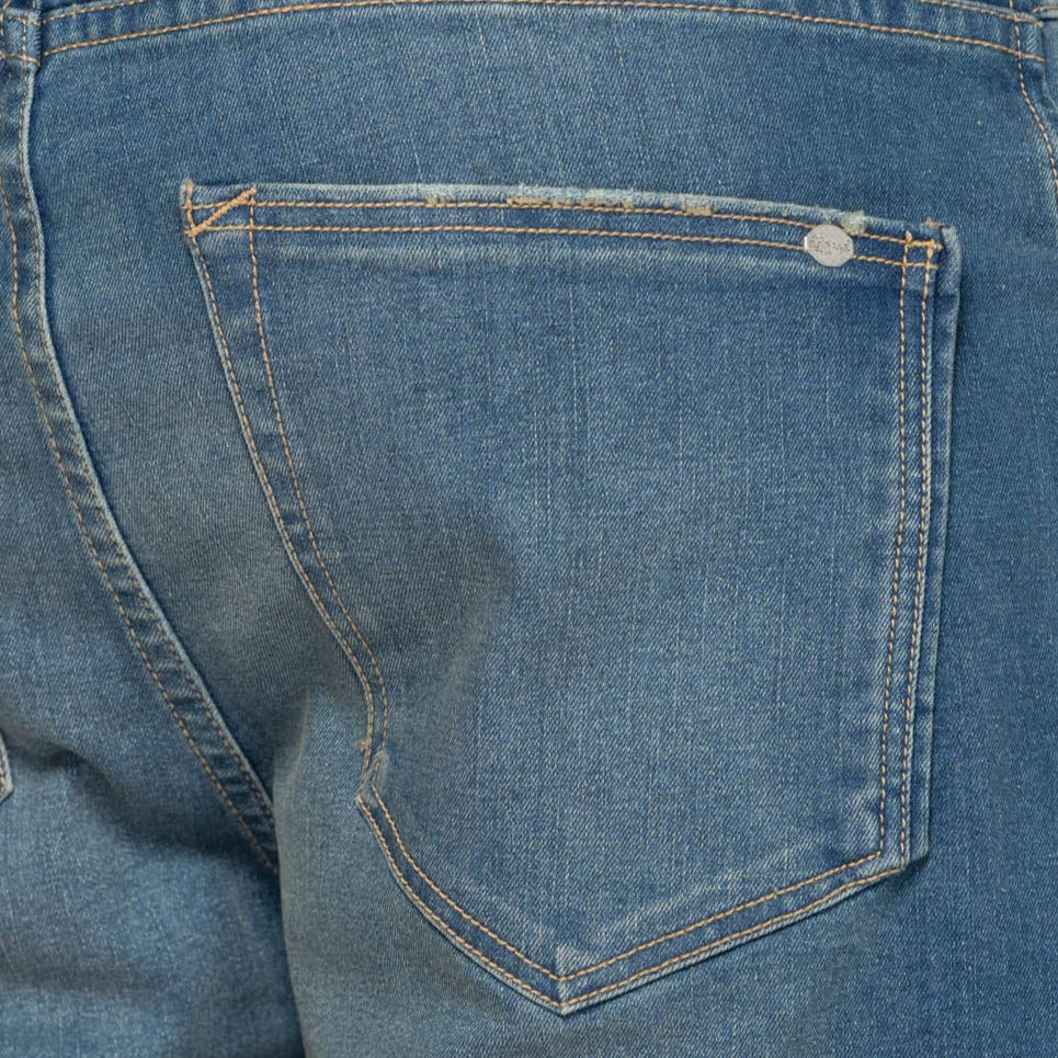 Clean Roll Denim Shorts Light Blue