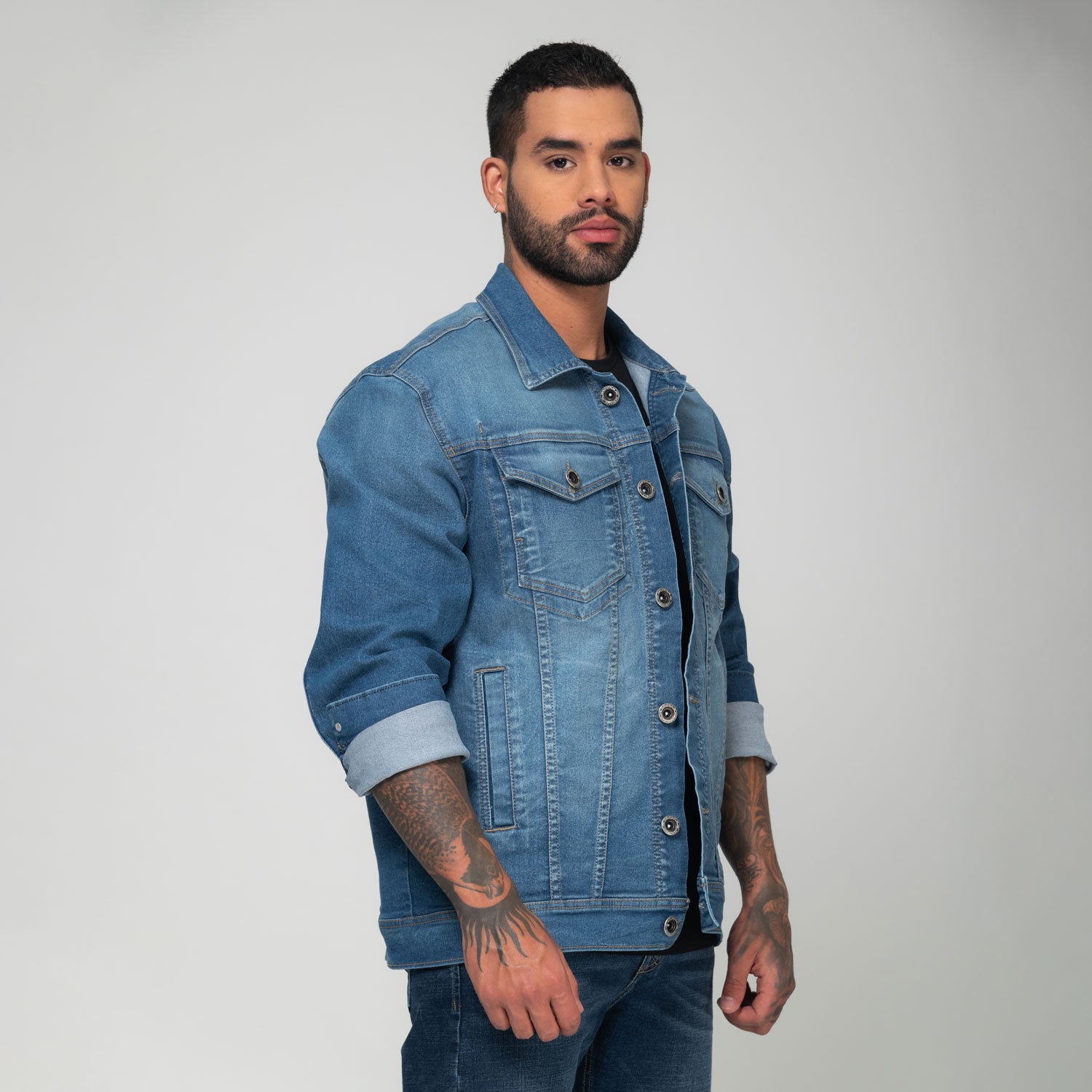 Chaqueta Denim Clásica Azul Medio