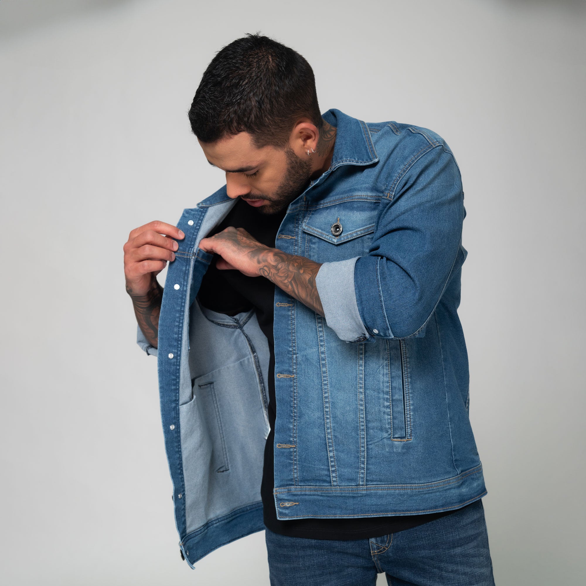 Chaqueta Denim Clásica Azul Medio