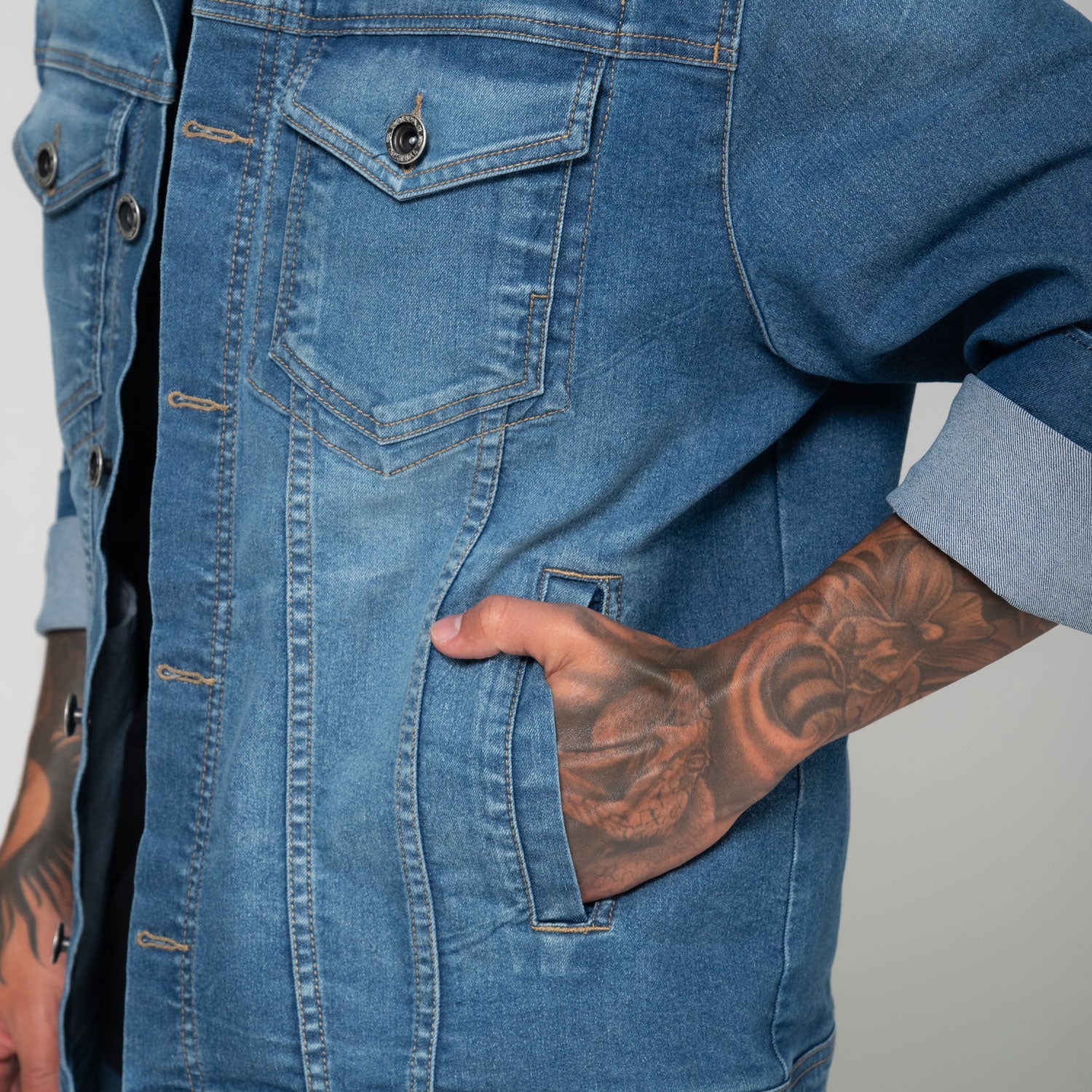 Chaqueta Denim Clásica Azul Medio