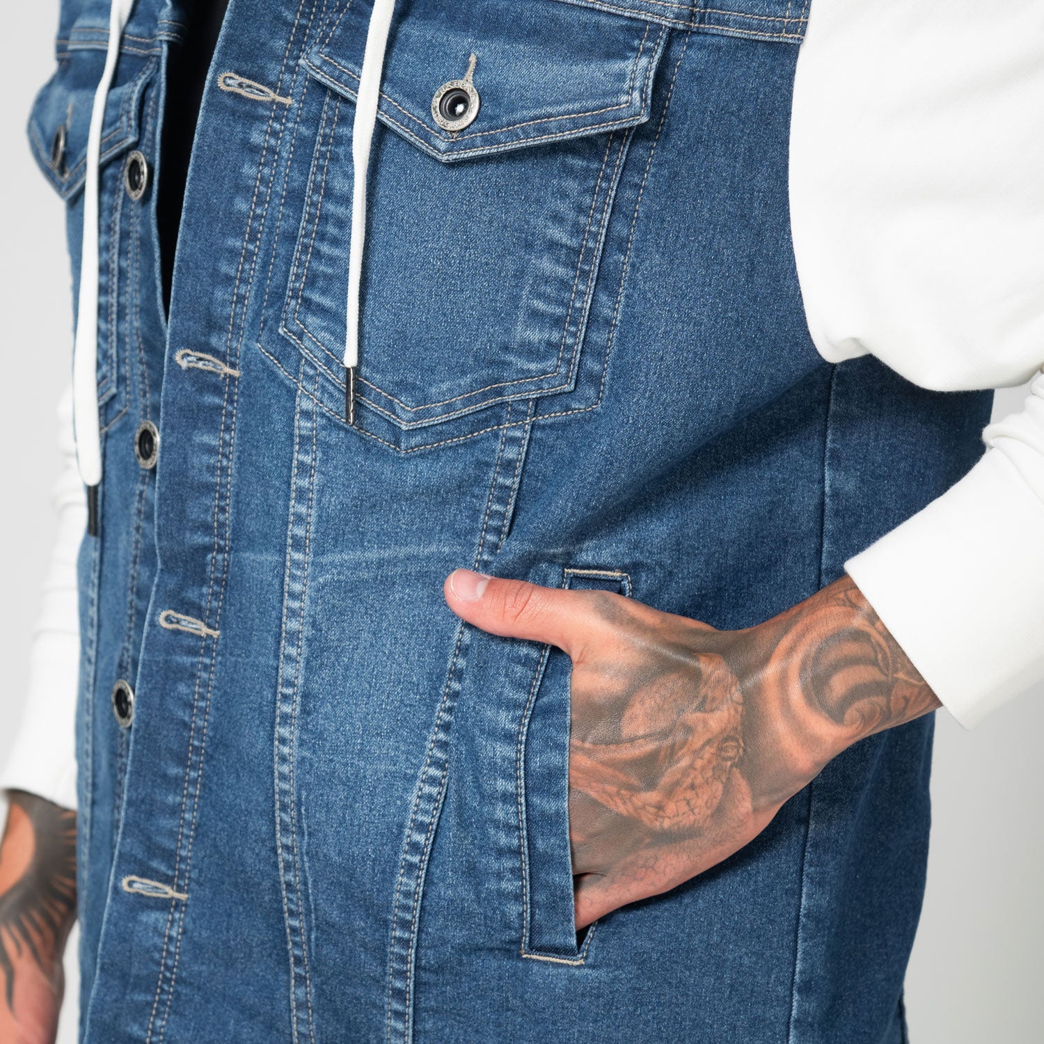 Chaqueta Denim con Capucha