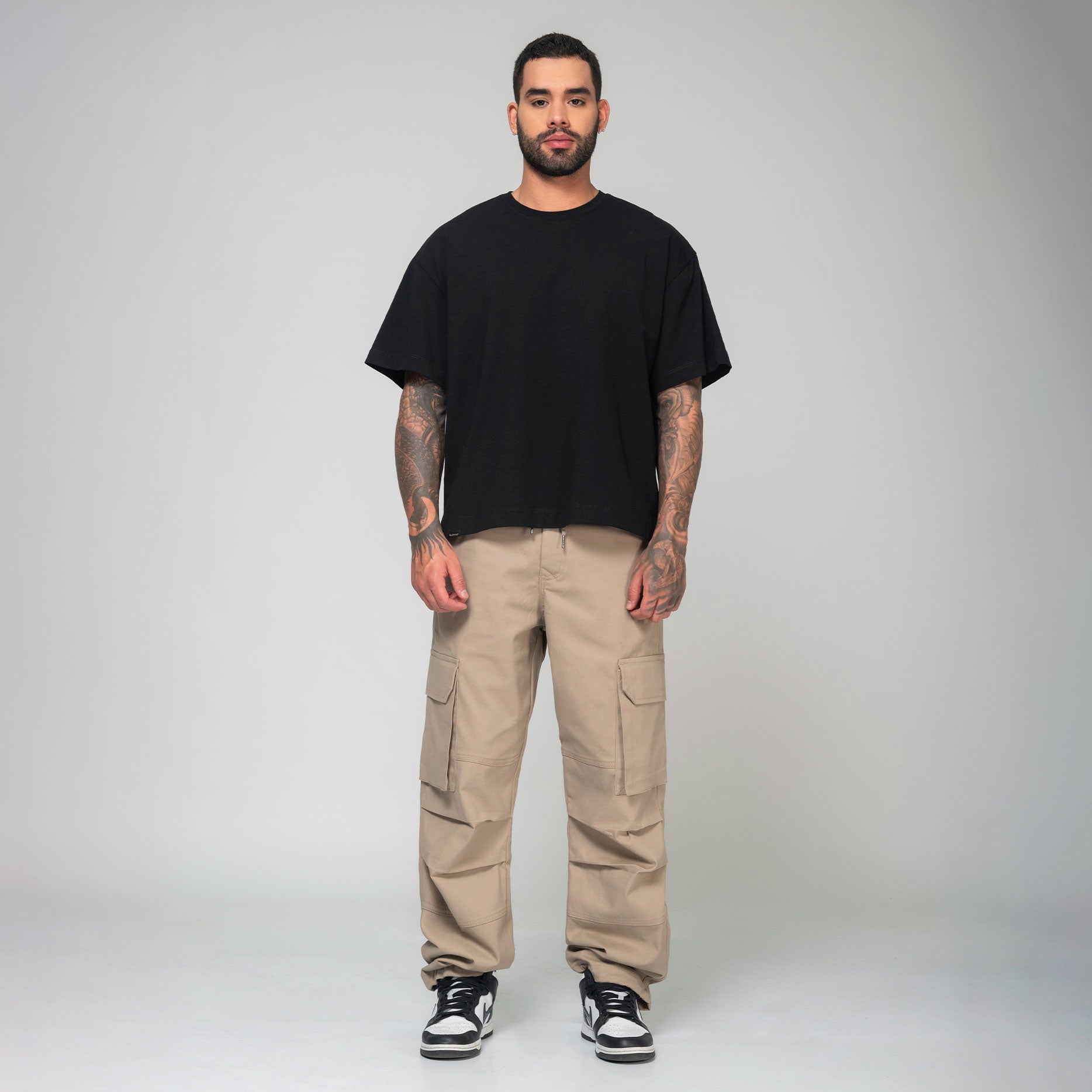 Jogger Relaxed Fit Cargo Bota Drapeada Marca Rappaz