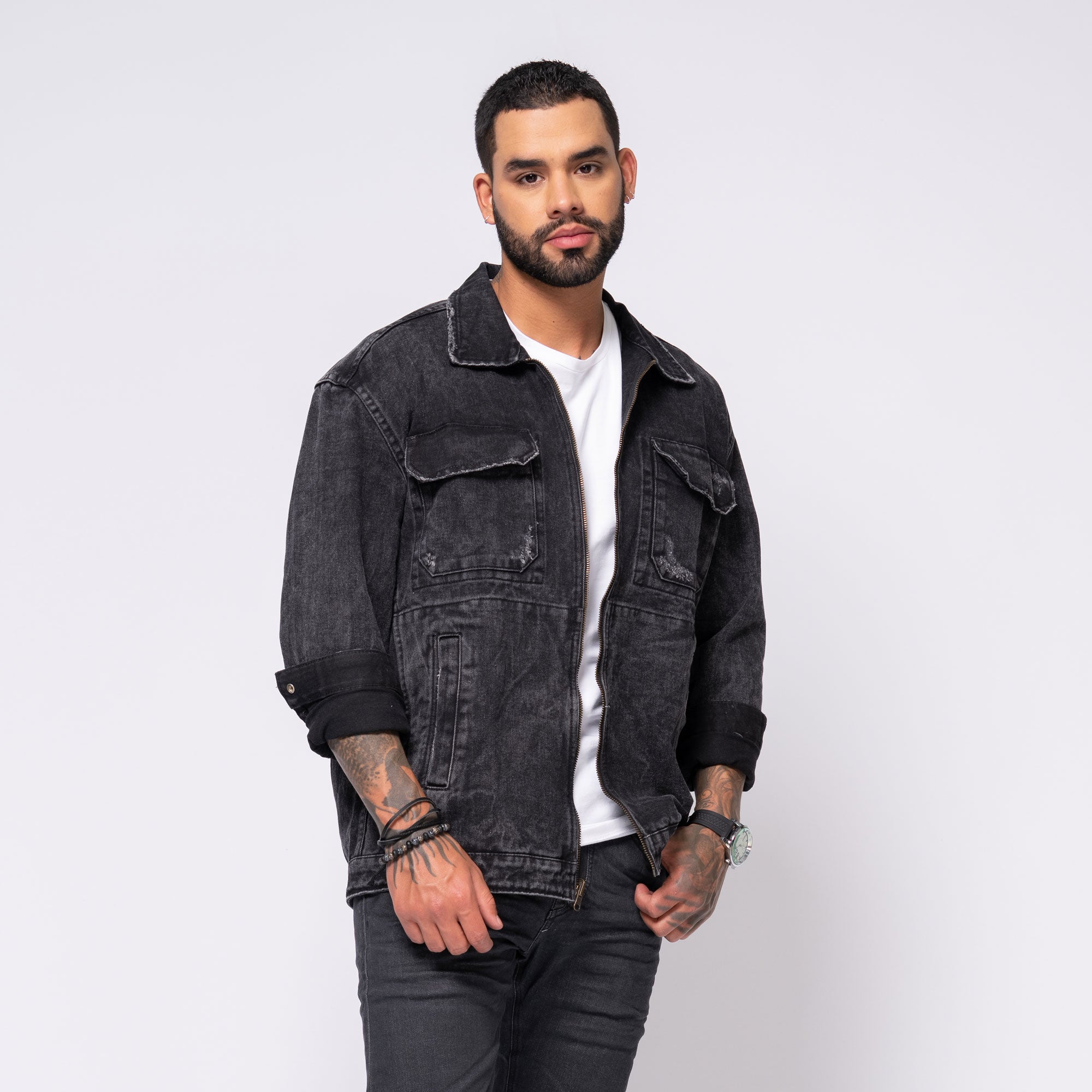 Chaqueta Doble Faz Color Gris Oscuro Marca Rappaz