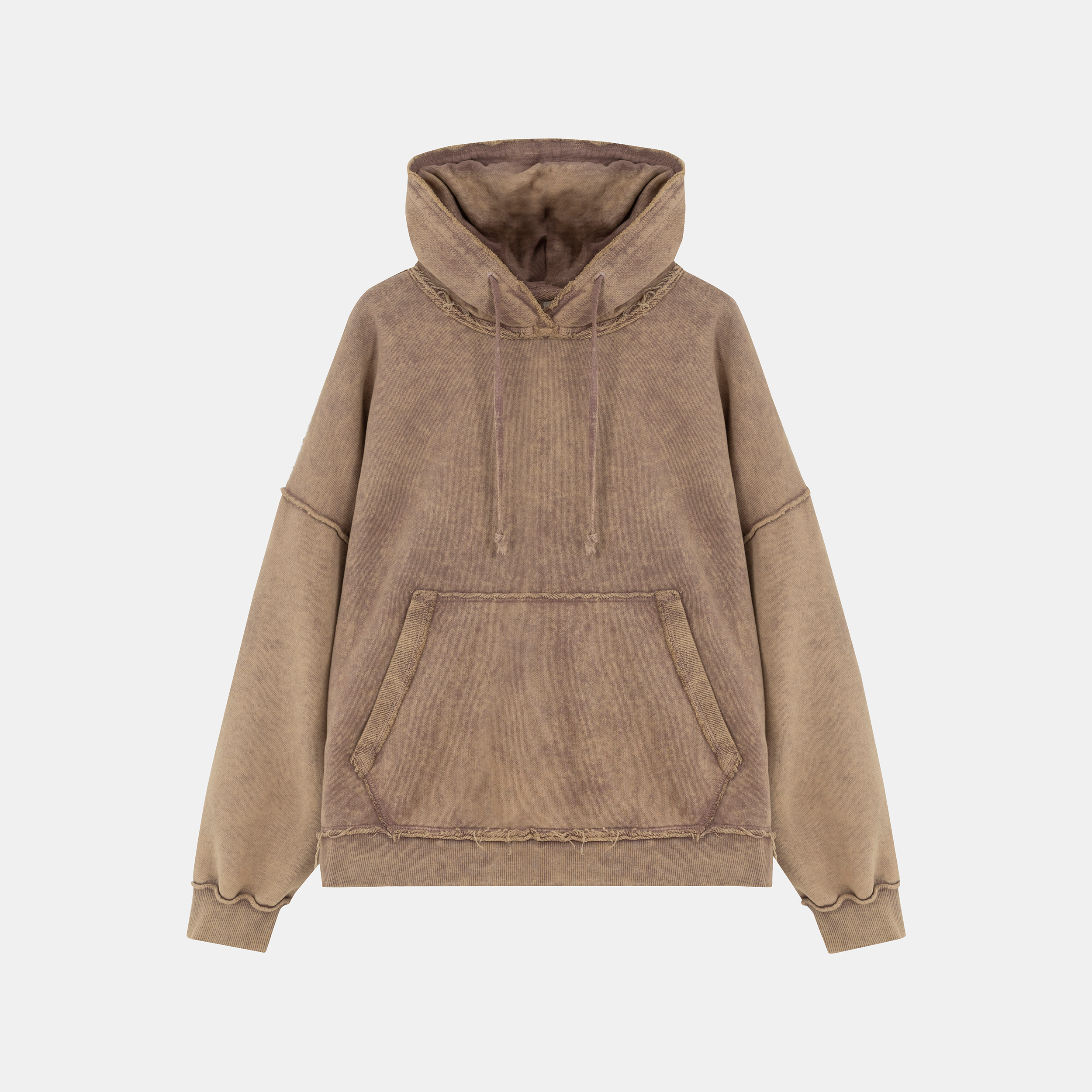 Acid Wash Hoodie Camel