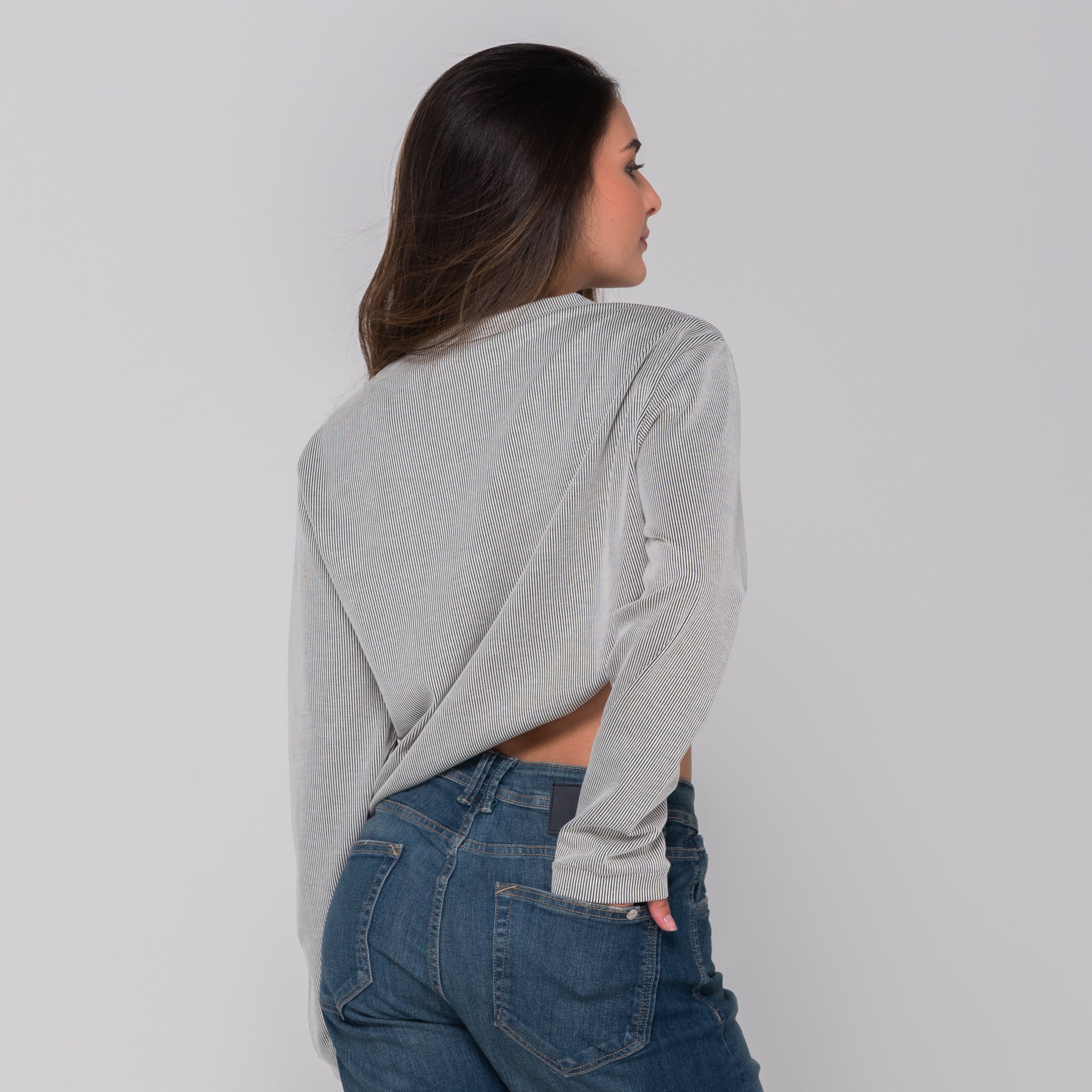 Long Sleeve Corded Layer Black