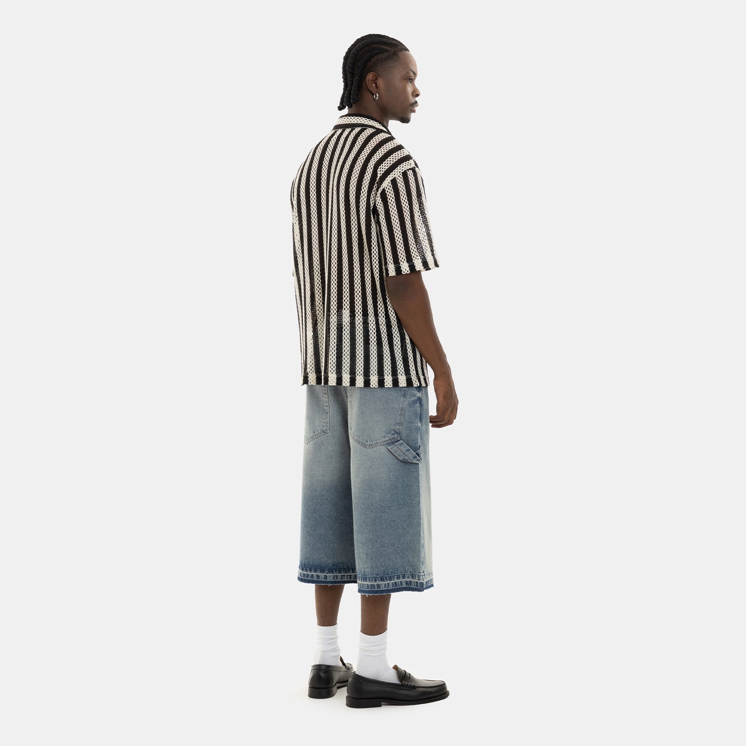 Mesh Striped Shirt Black