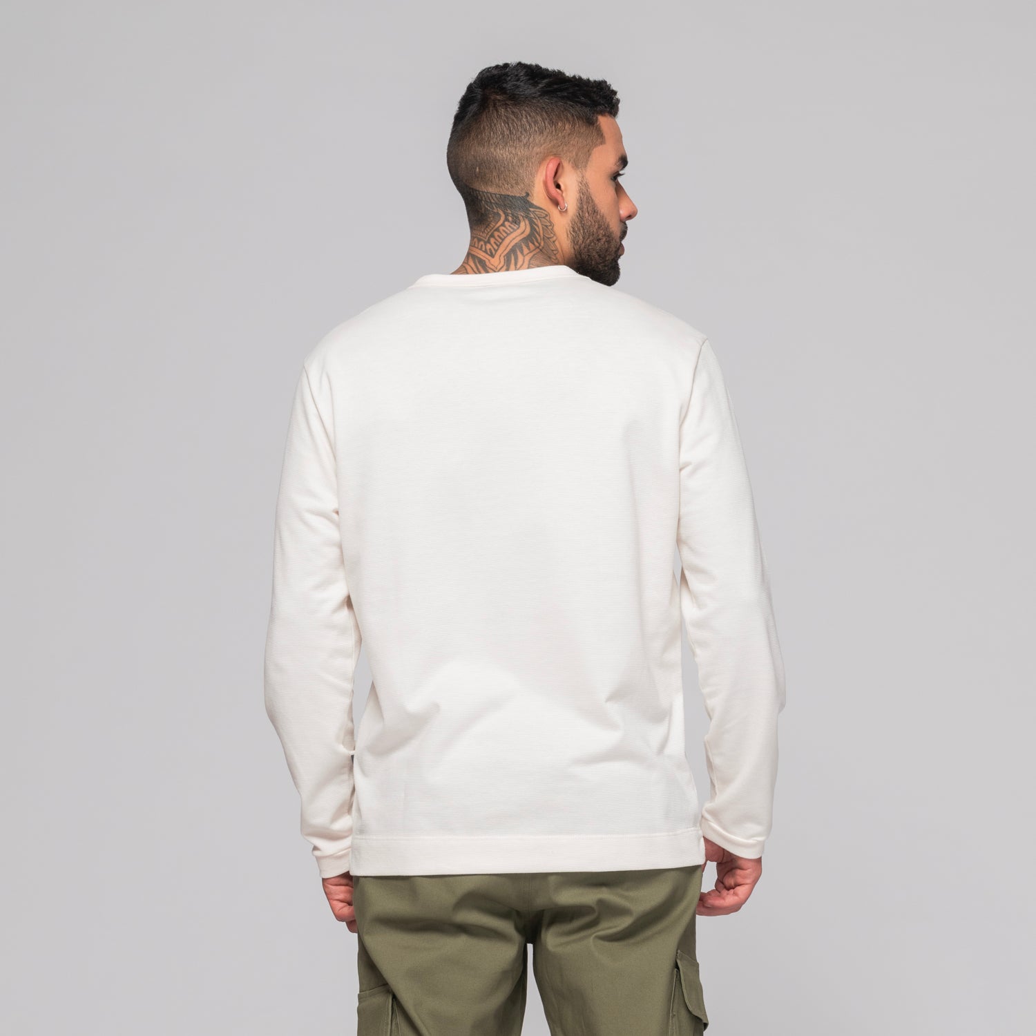 Buzo Manga Larga Cuello Redondo Estampado minimalista a Tono Marca Rappaz