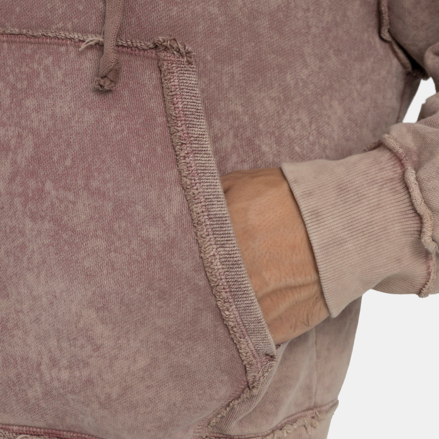 Acid Wash Hoodie Camel