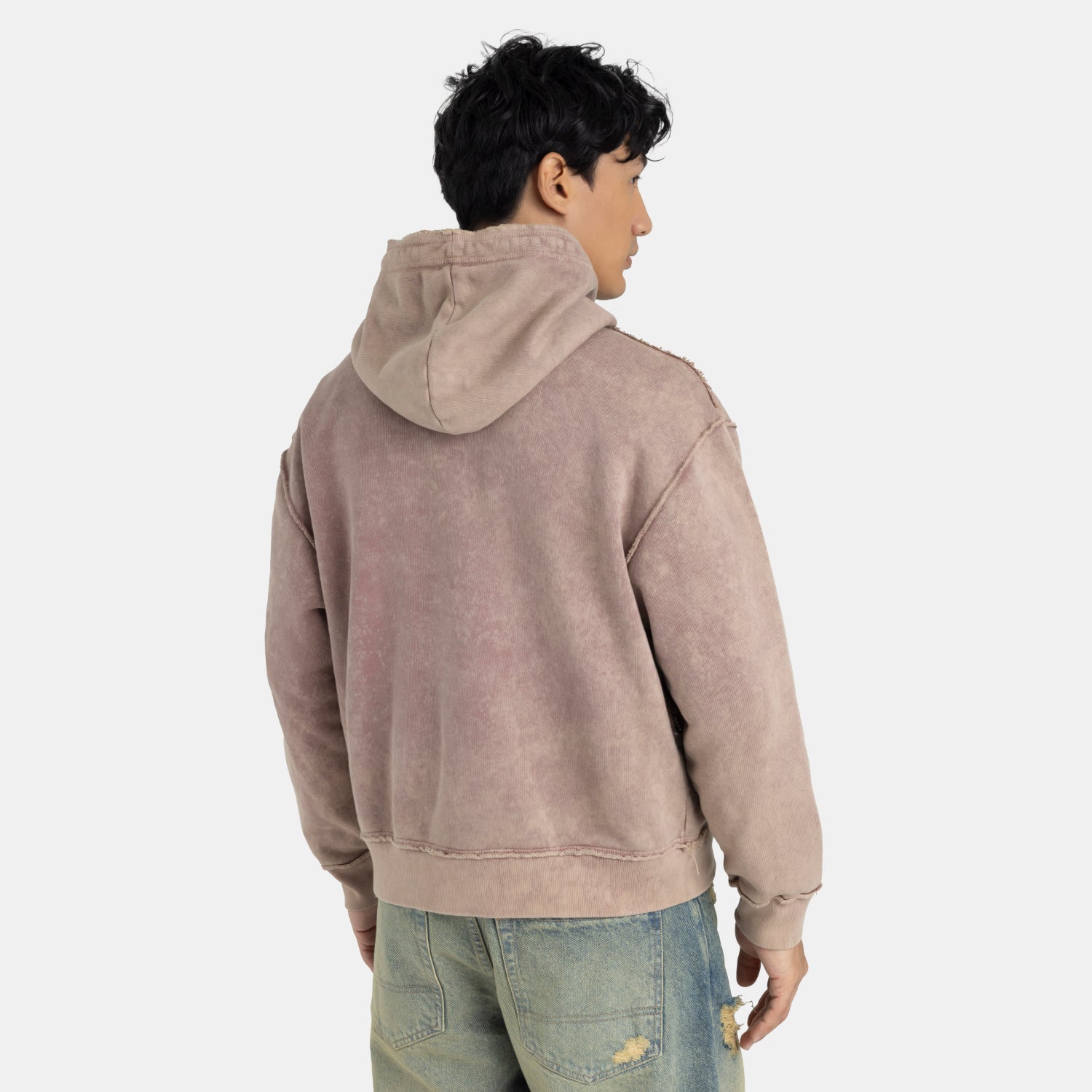 Acid Wash Hoodie Camel