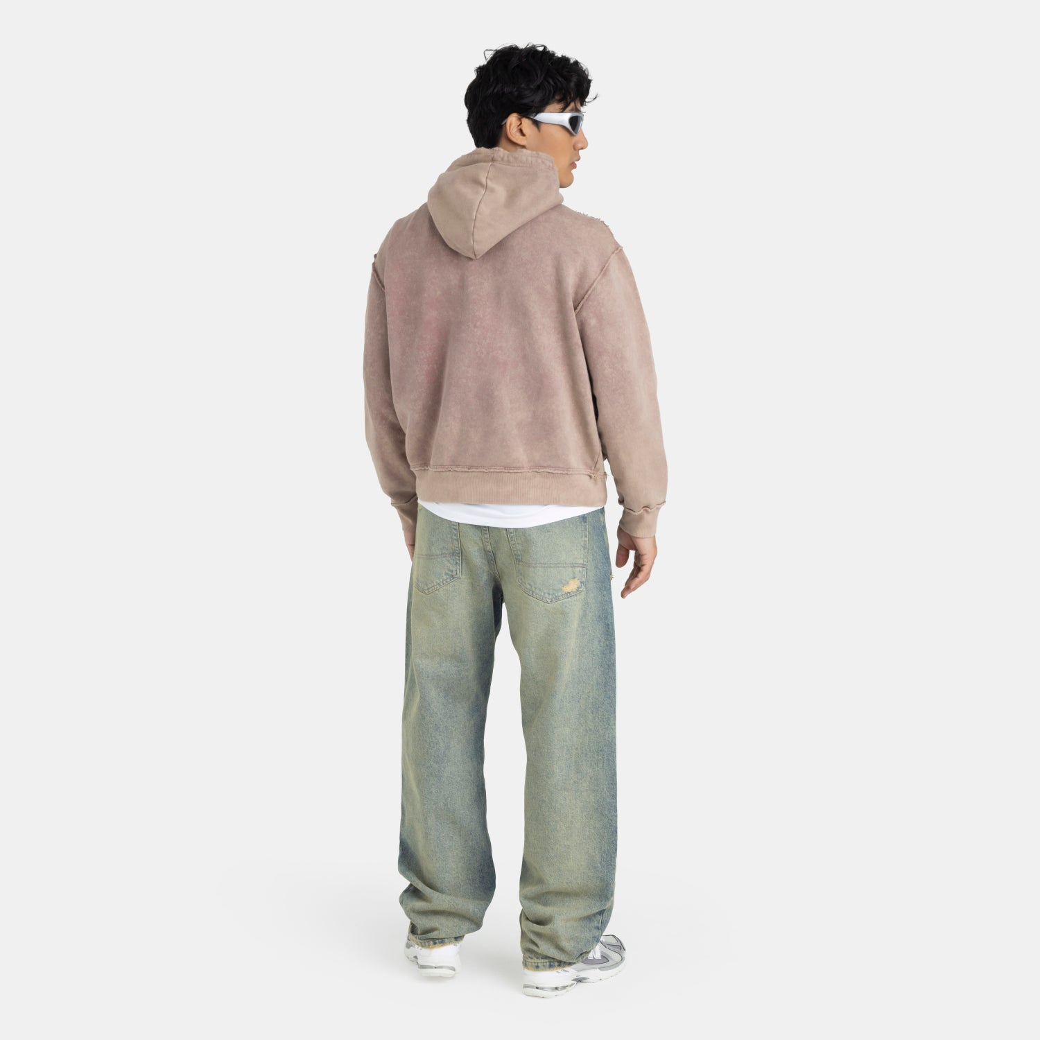 Acid Wash Hoodie Camel
