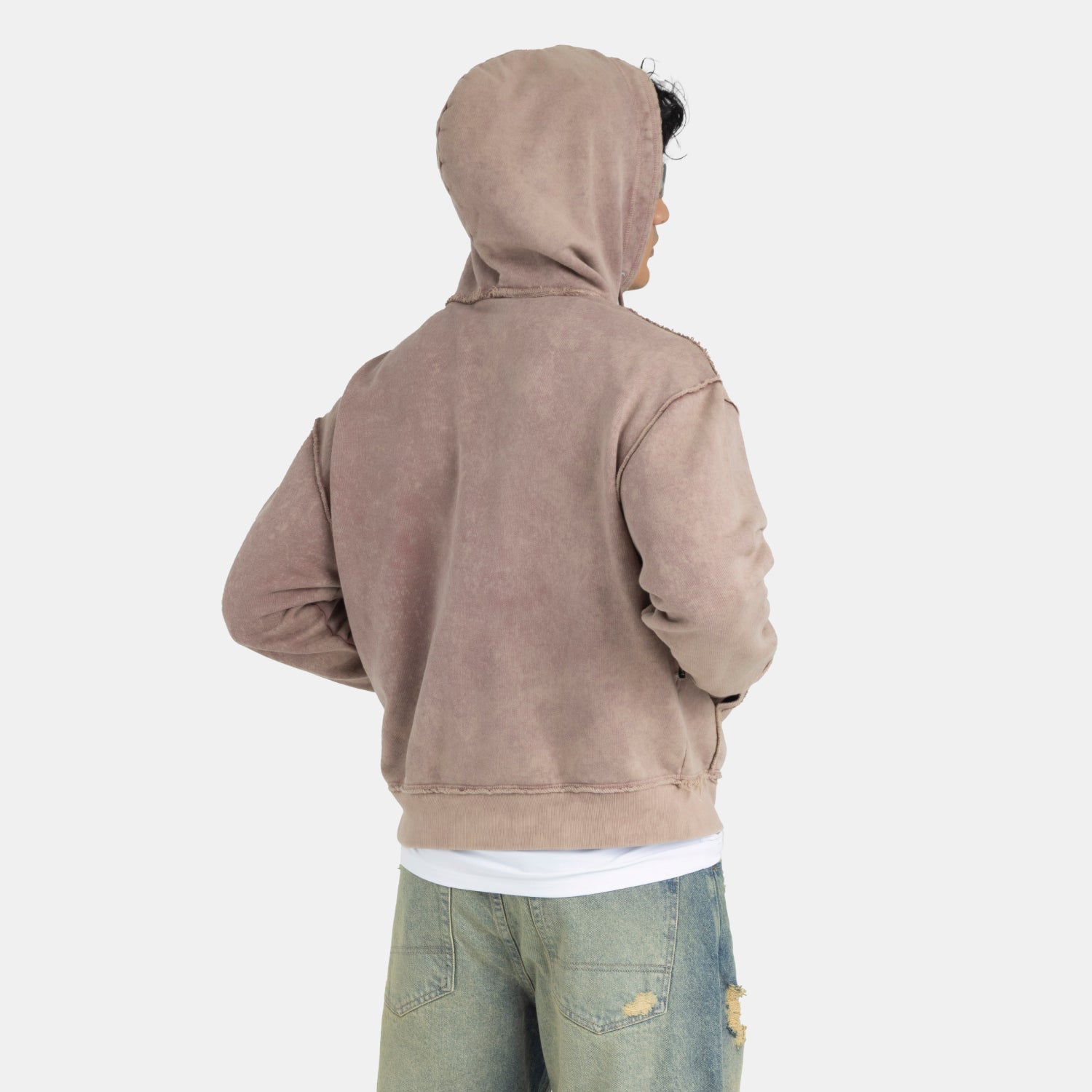 Acid Wash Hoodie Camel