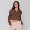 Waffle Polo Sweater Mocca