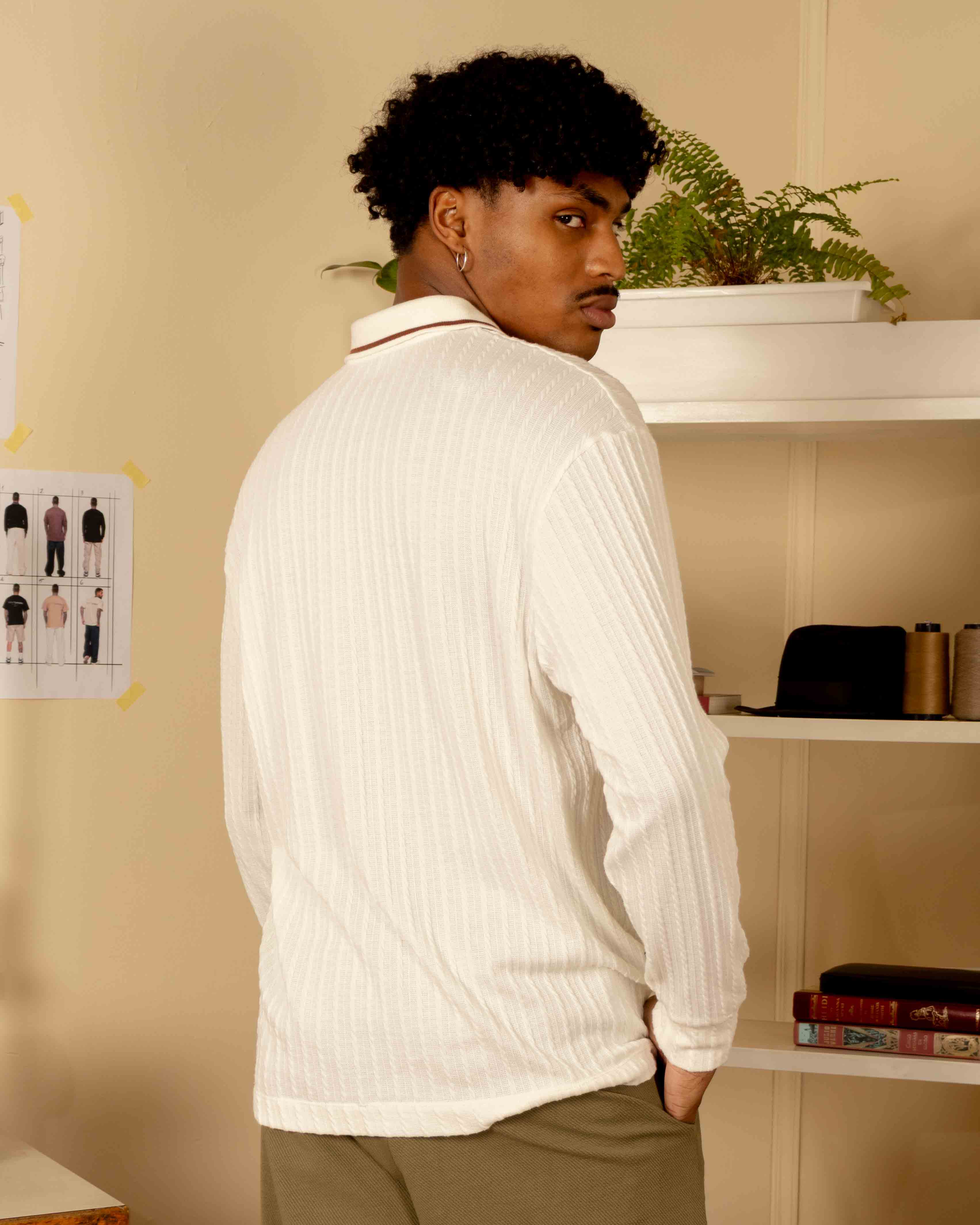 Polo Knit Sweater Beige