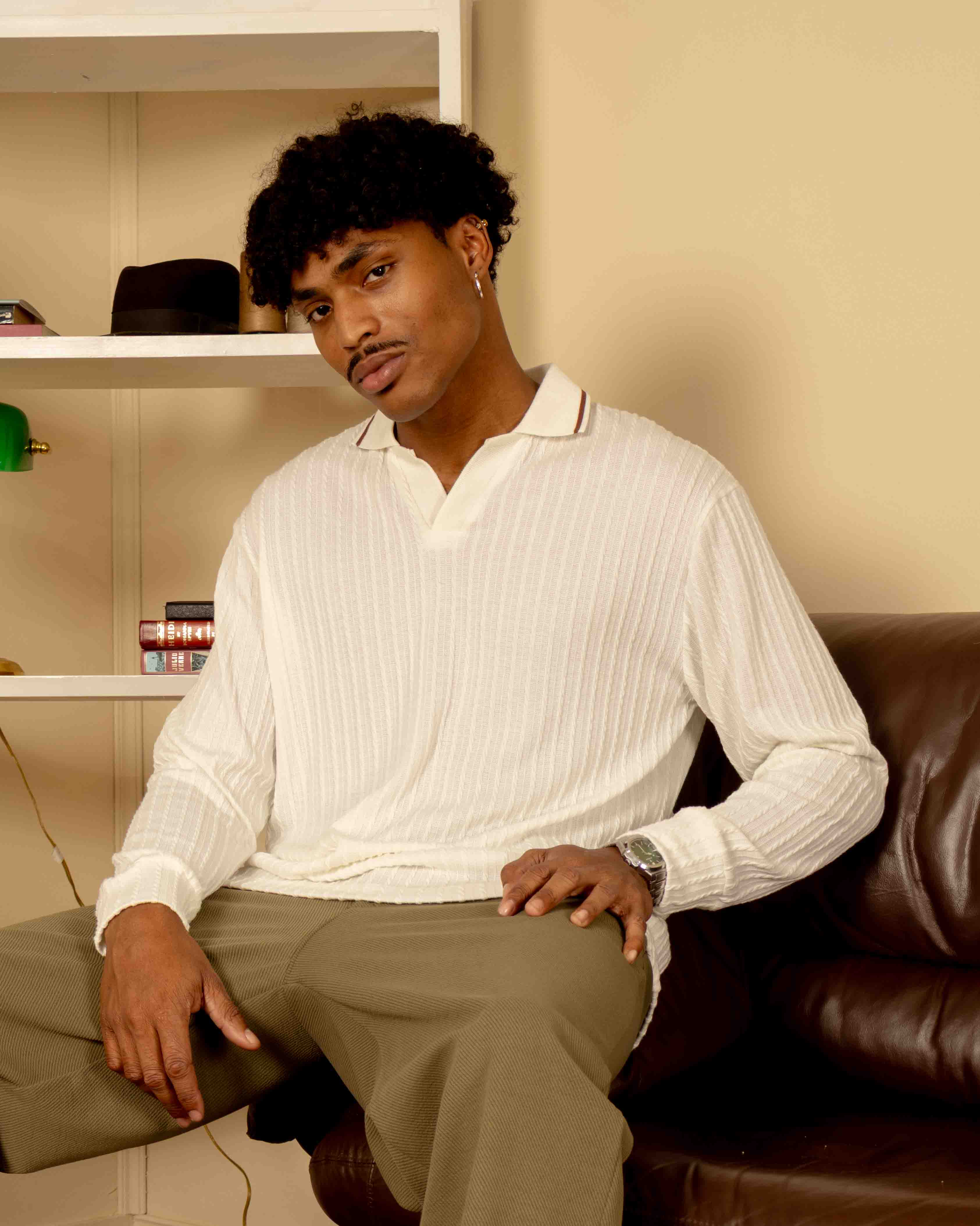 Polo Knit Sweater Beige