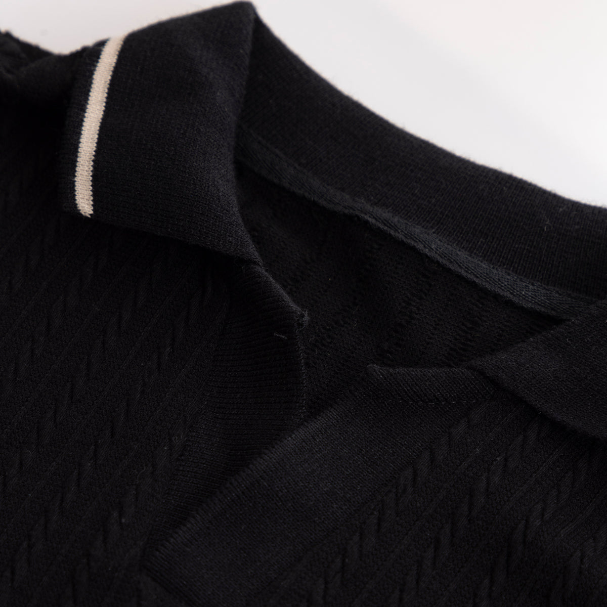 Polo Knit Sweater Negro