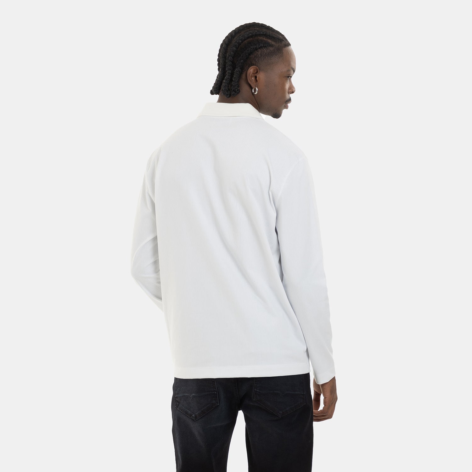 Zip Polo Sweatshirt White