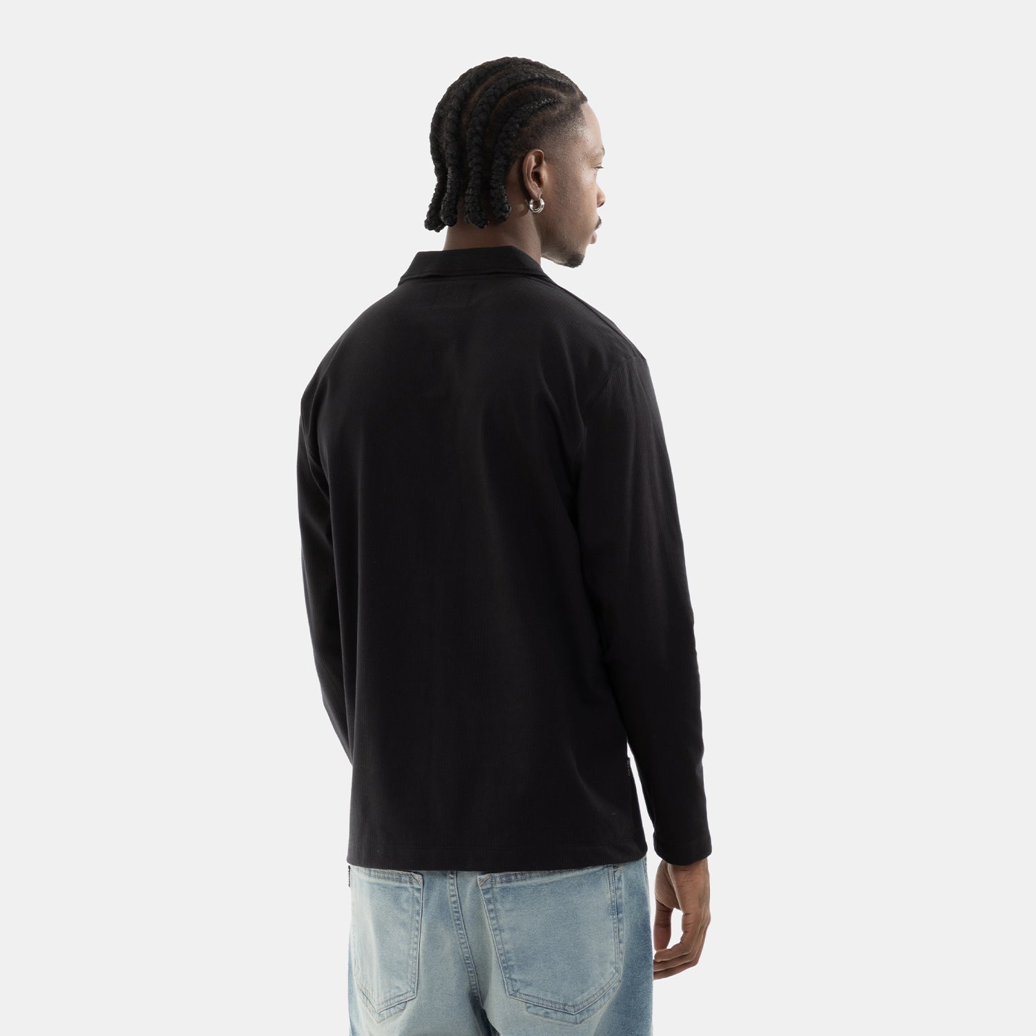 Zip Polo Sweatshirt Black