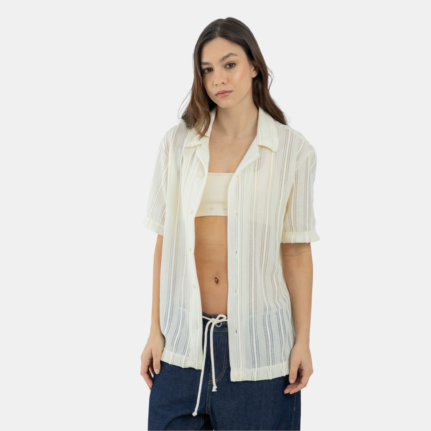 Shadow Lines Shirt Ivory WOMAN