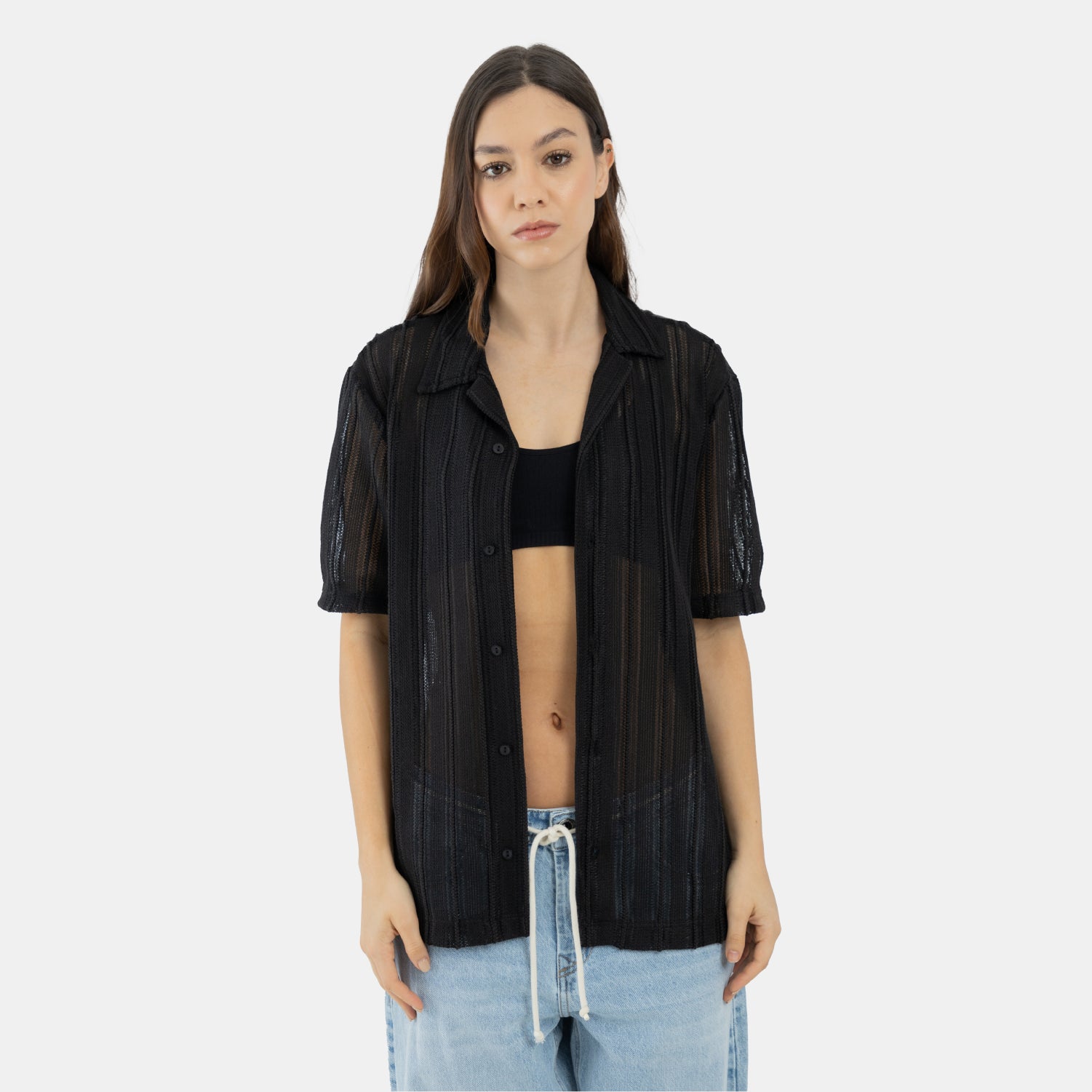 Shadow Lines Shirt Black WOMAN