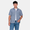 Vertical Stripes S/S Shirt Navy