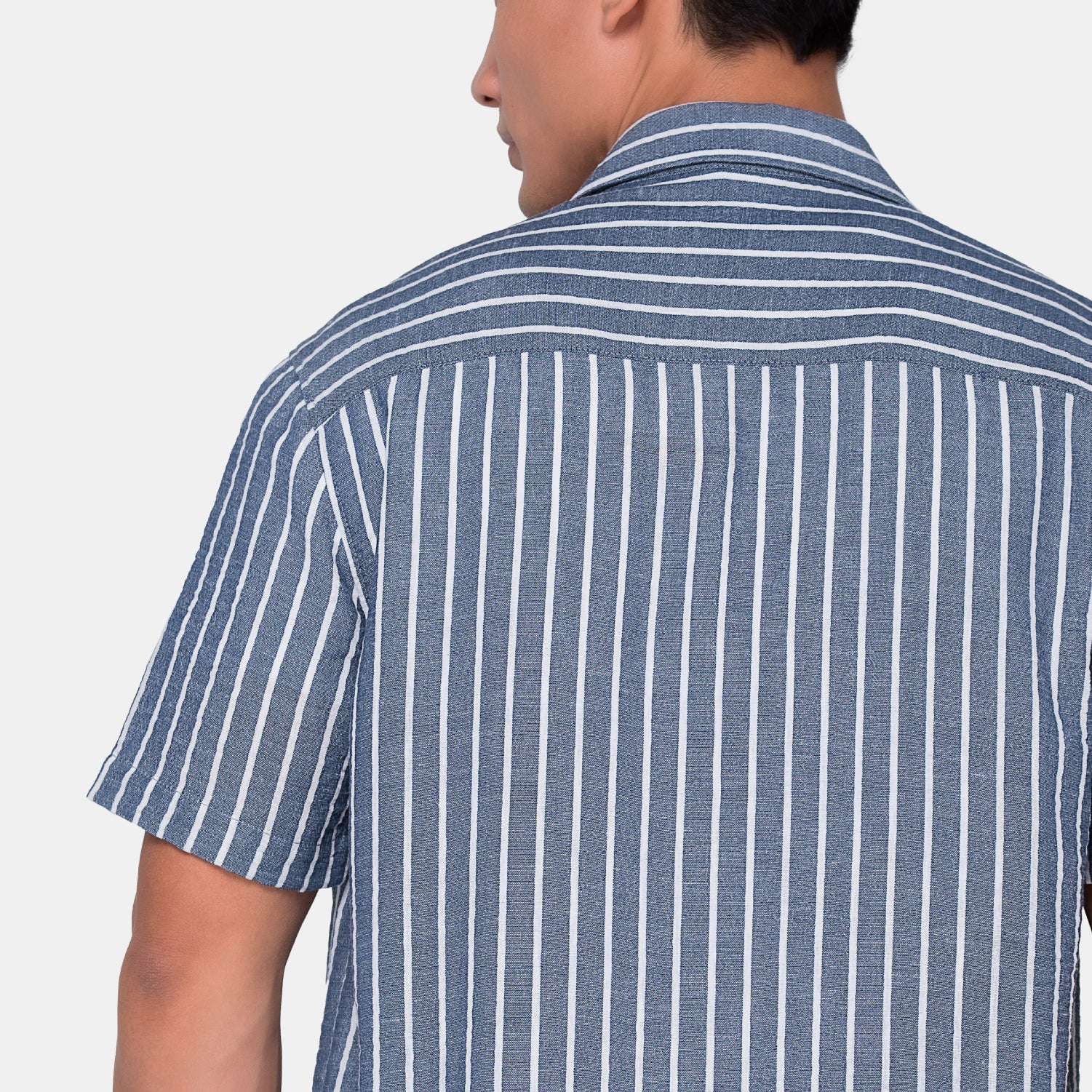 Vertical Stripes S/S Shirt Navy
