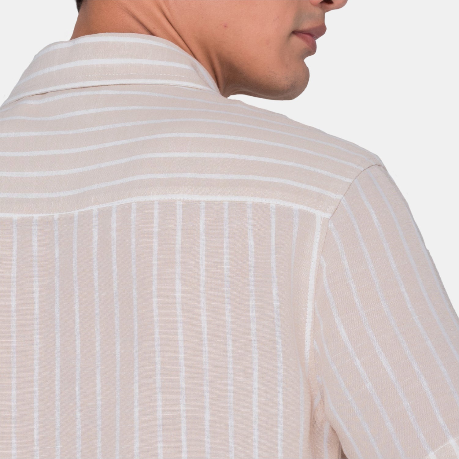 Vertical Stripes S/S Shirt Beige