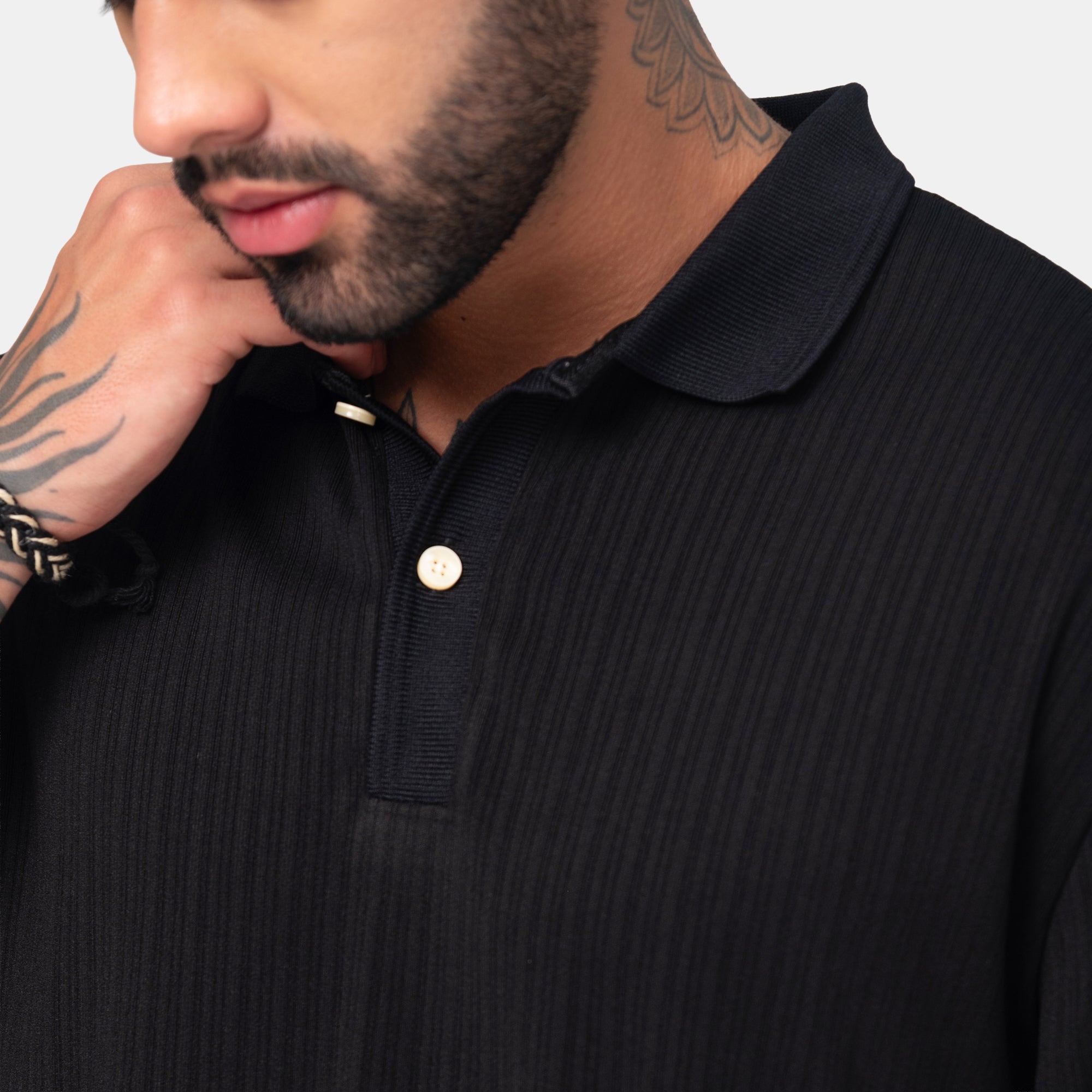 Camiseta Elemental Tipo Polo Texturizada Marca Rappaz