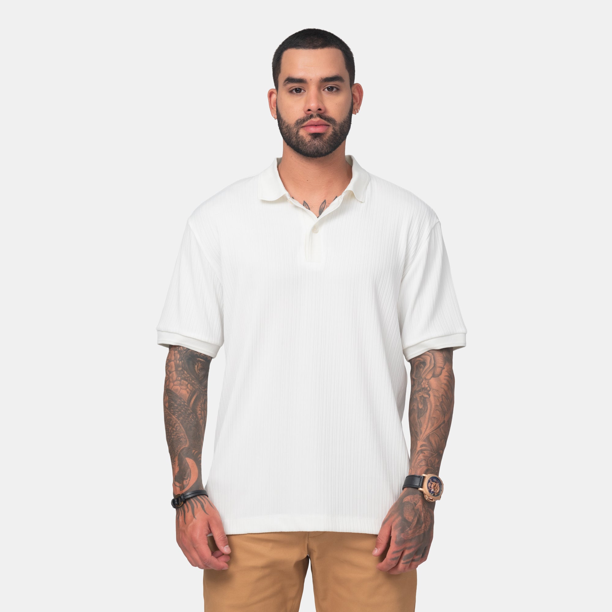 Camiseta Elemental Tipo Polo Texturizada Marca Rappaz