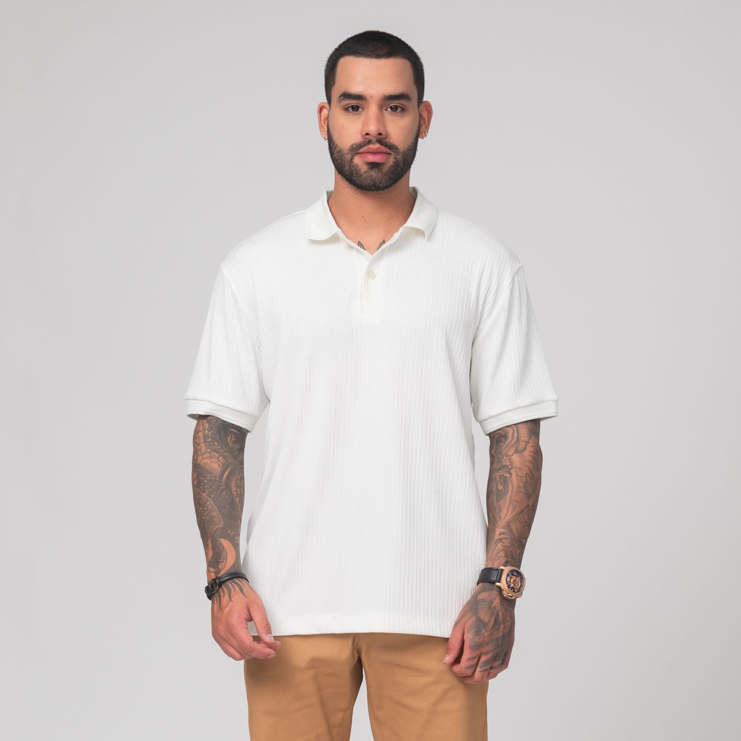 Camiseta Elemental Tipo Polo Texturizada Marca Rappaz