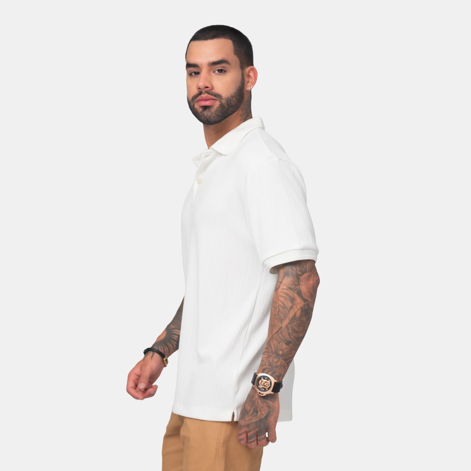 Camiseta Elemental Tipo Polo Texturizada Marca Rappaz
