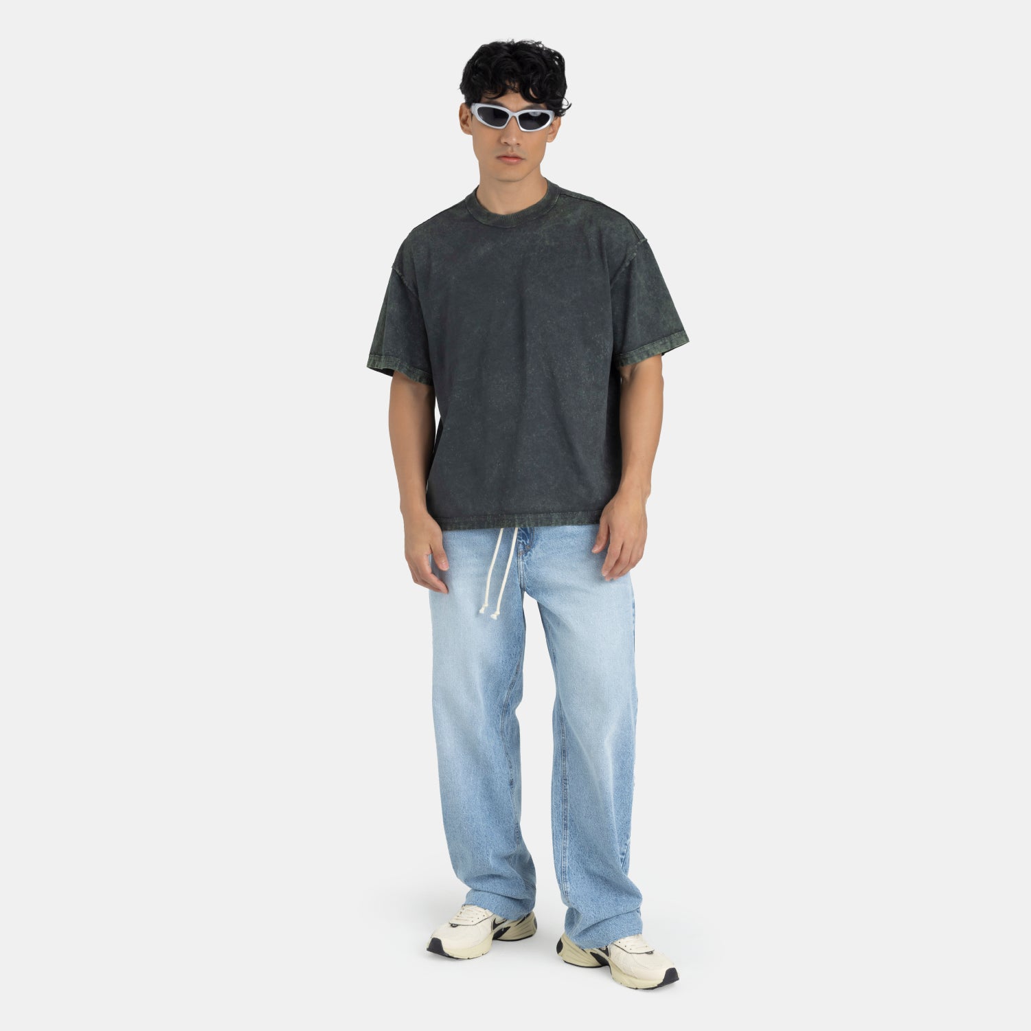 Acid Washed Boxy Tee Green