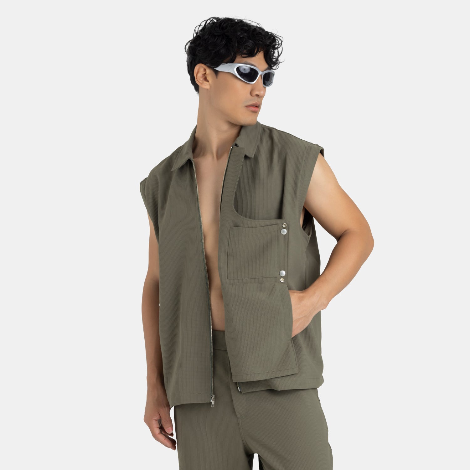 Convertible Utility Jacket Military Green