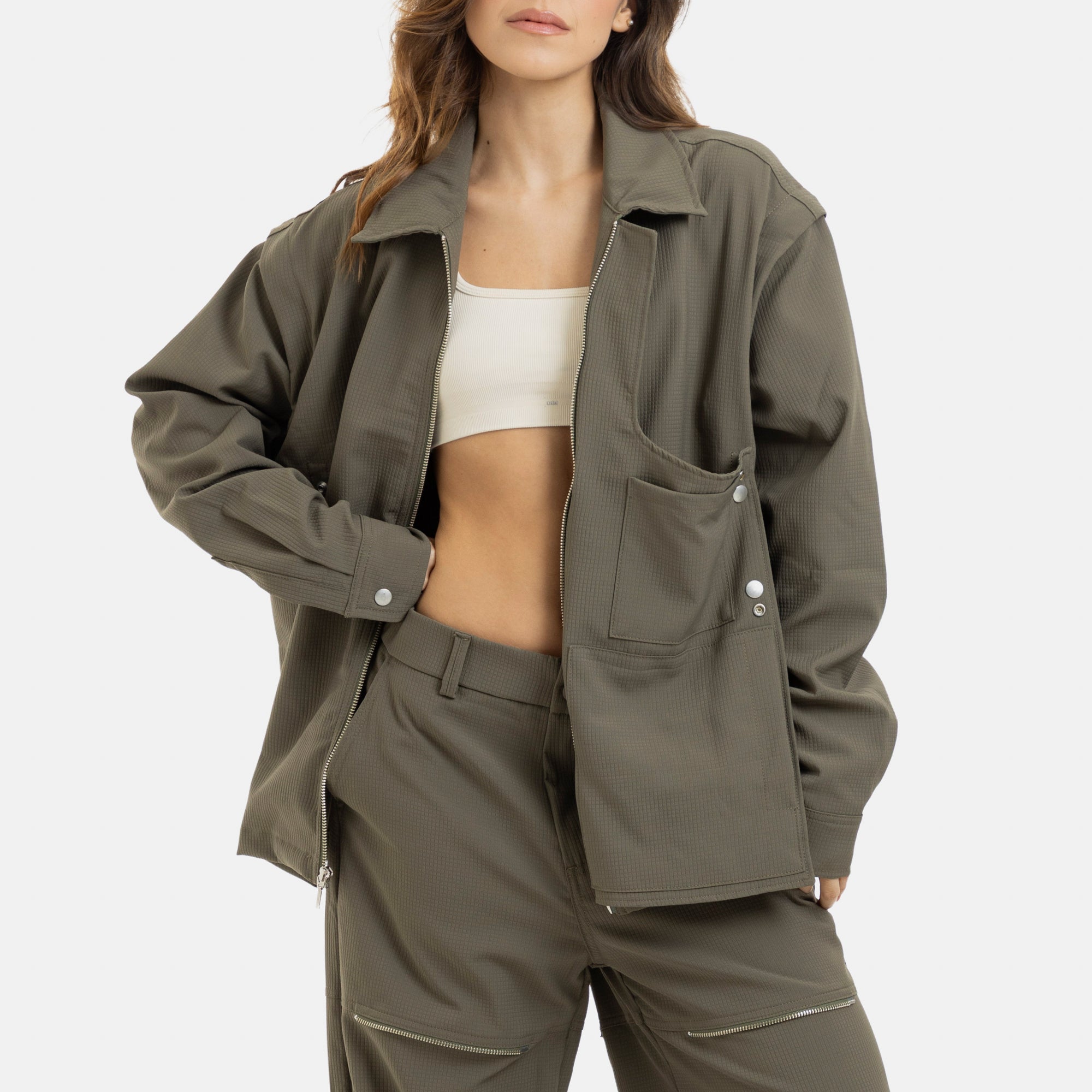 Convertible Utility Jacket Military Green