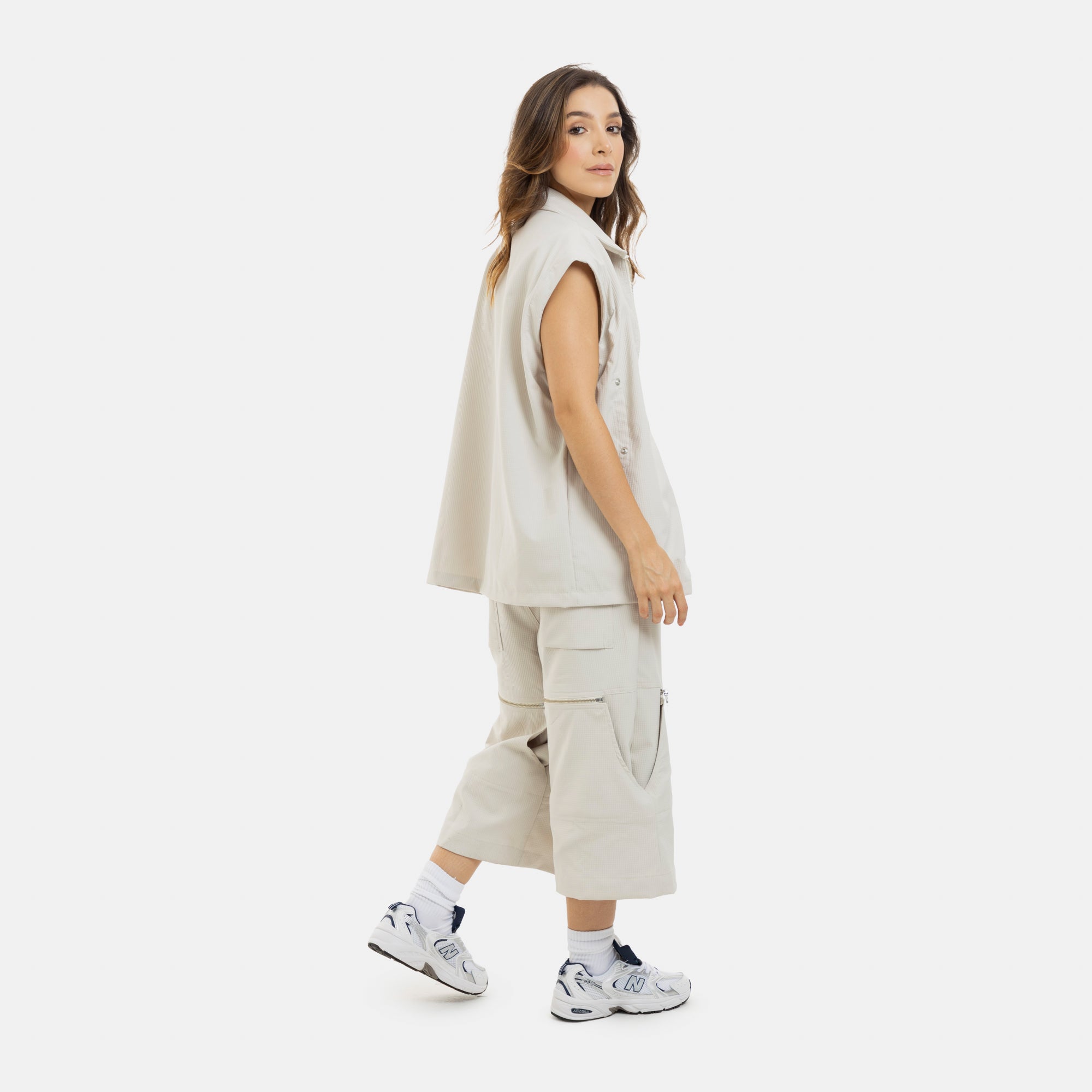 Convertible Utility Jacket Beige