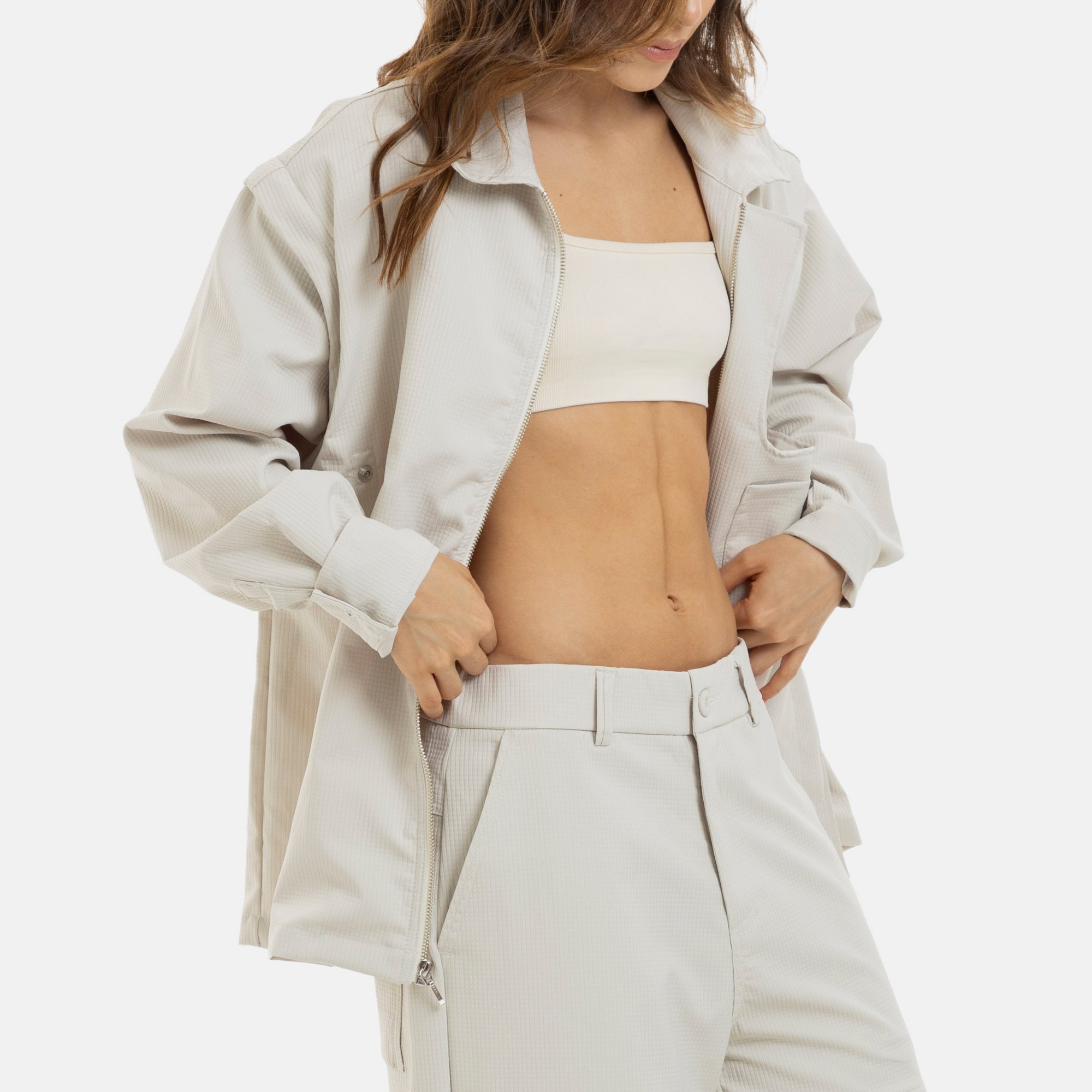 Convertible Utility Jacket Beige