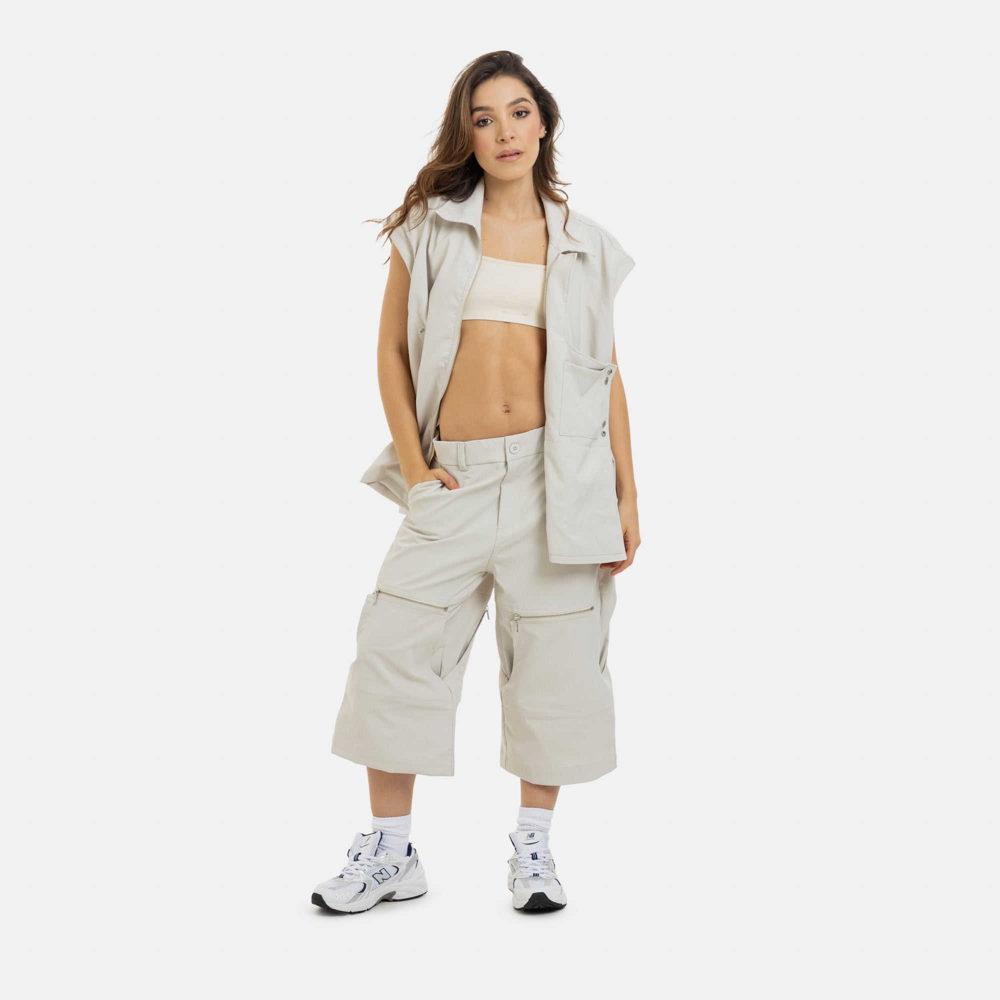 Convertible Utility Jacket Beige