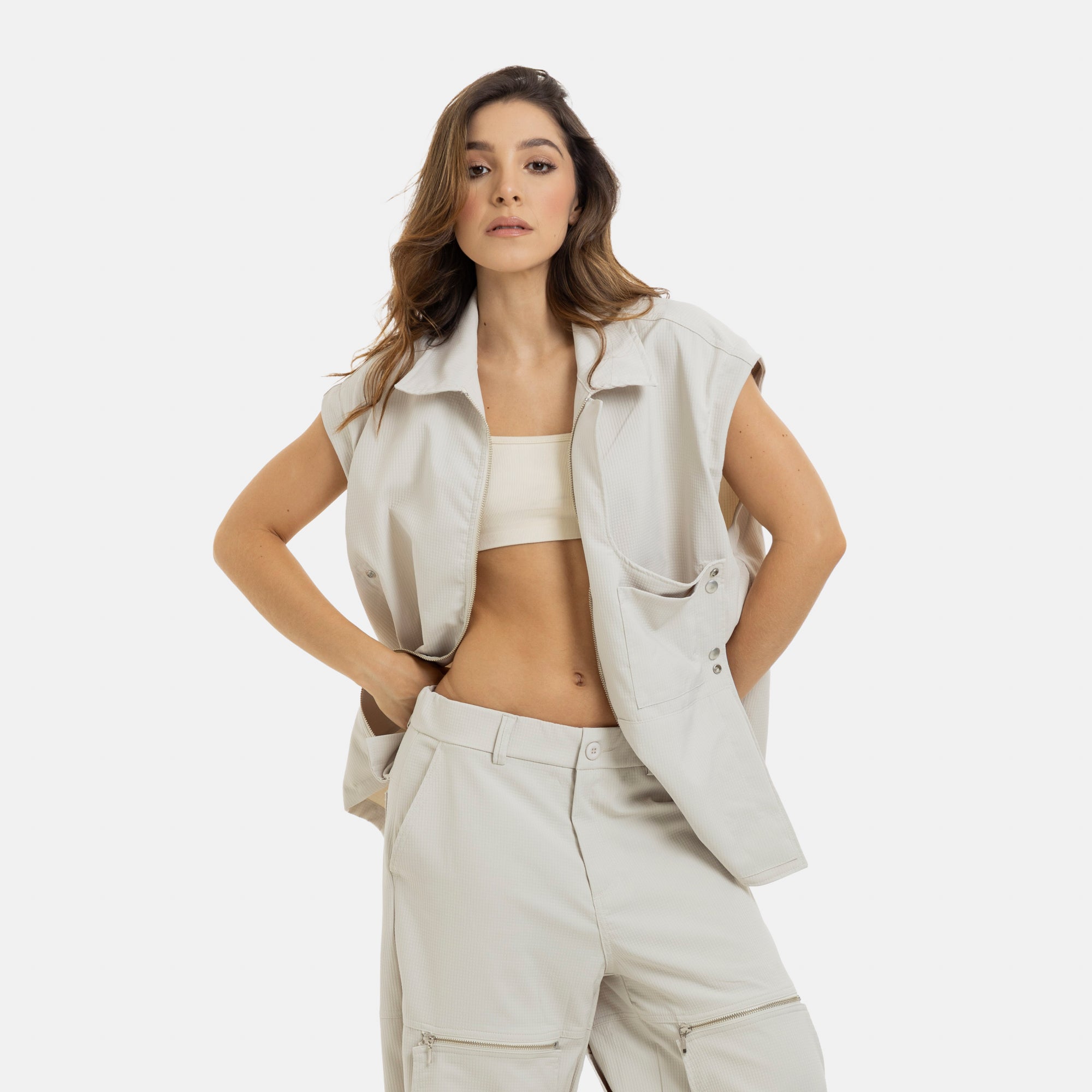 Convertible Utility Jacket Beige