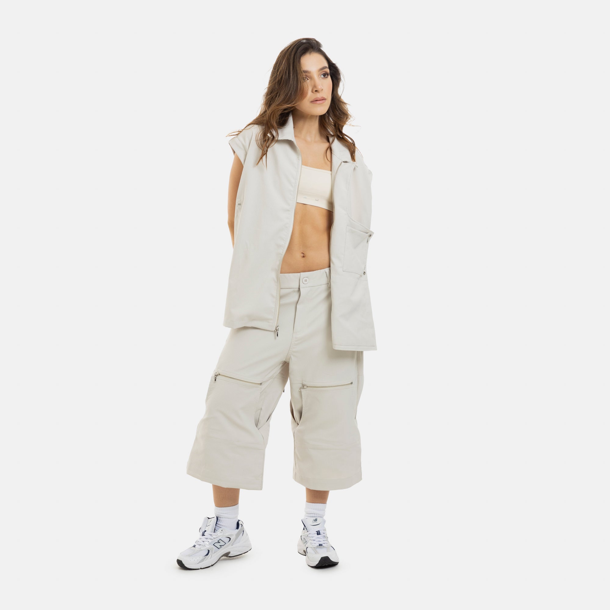 Convertible Utility Jacket Beige