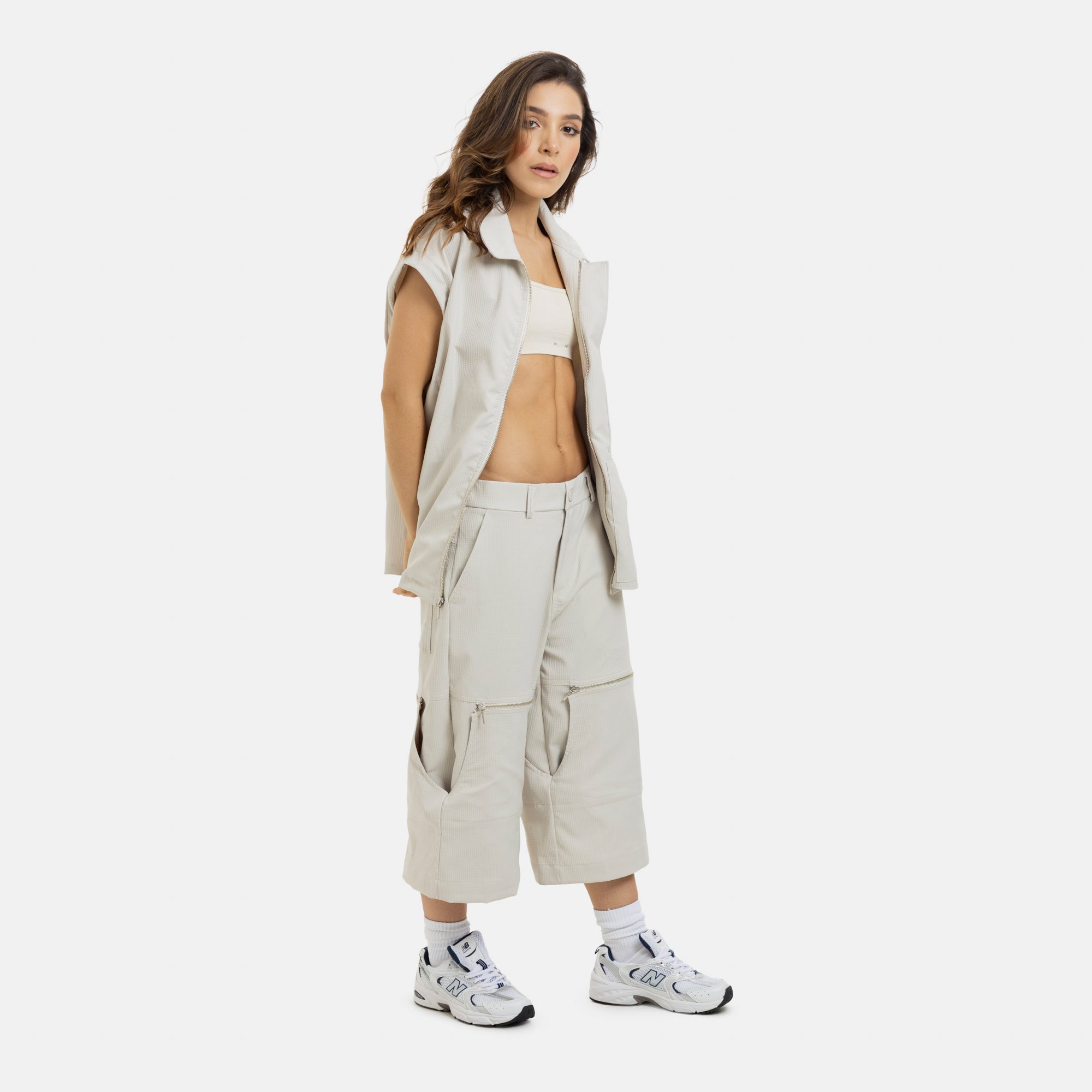 Convertible Utility Jacket Beige