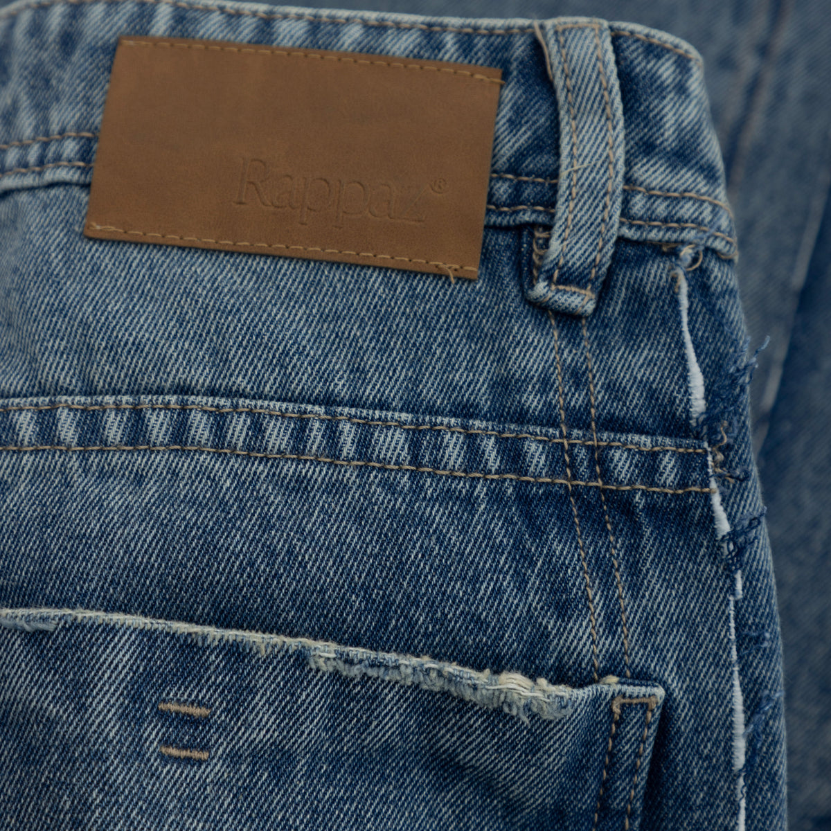 Raw Seam Baggy Jean Azul Medio